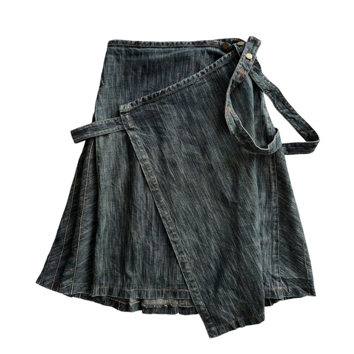 Jean Paul Gaultier × Vintage VINTAGE JEAN PAUL GAULTIER ASYMMETRIC DENIM SKIRT Size 30" / US 8 / IT 44 - 1 Thumbnail