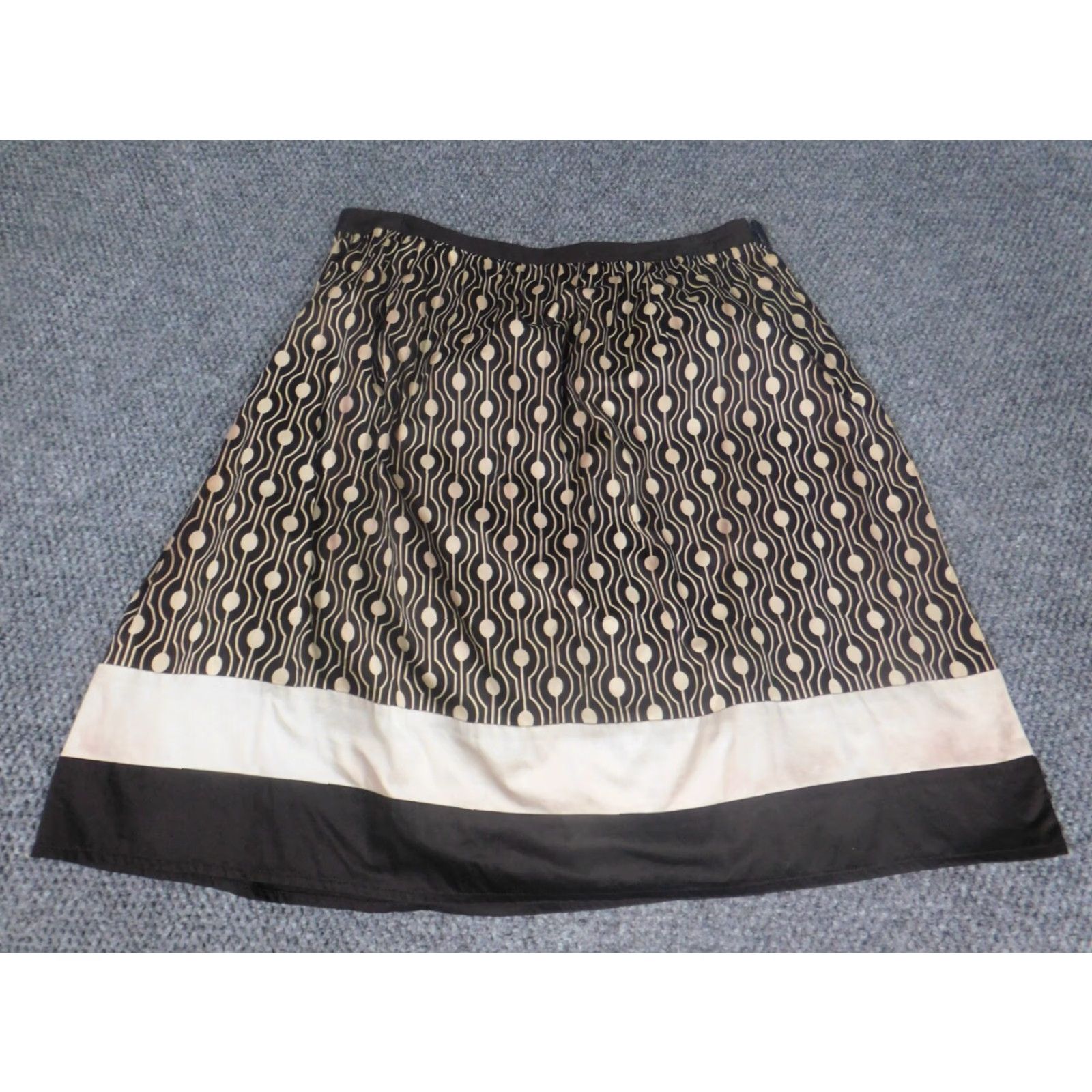 Talbots Talbots Skirt Womens 8 Brown A-line Polka Dot Knee Length Zipper Knit Cotton Regular Vintage No Size 30" / US 8 / IT 44 - 2 Thumbnail