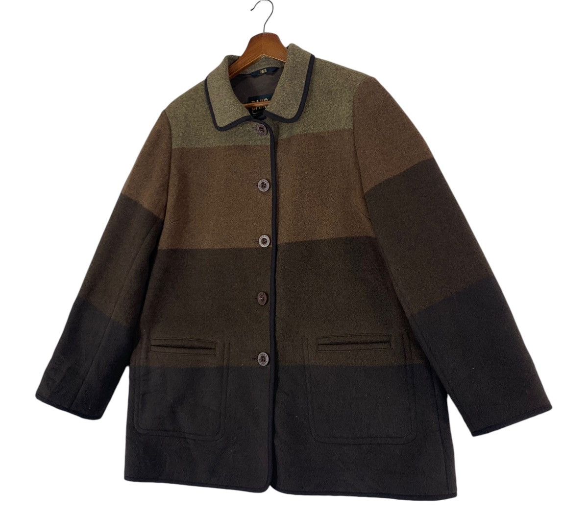 DAKS × Designer VINTAGE DAKS LONDON STRIPE WOOL COAT Size US M / EU 48-50 / 2 - 2 Thumbnail