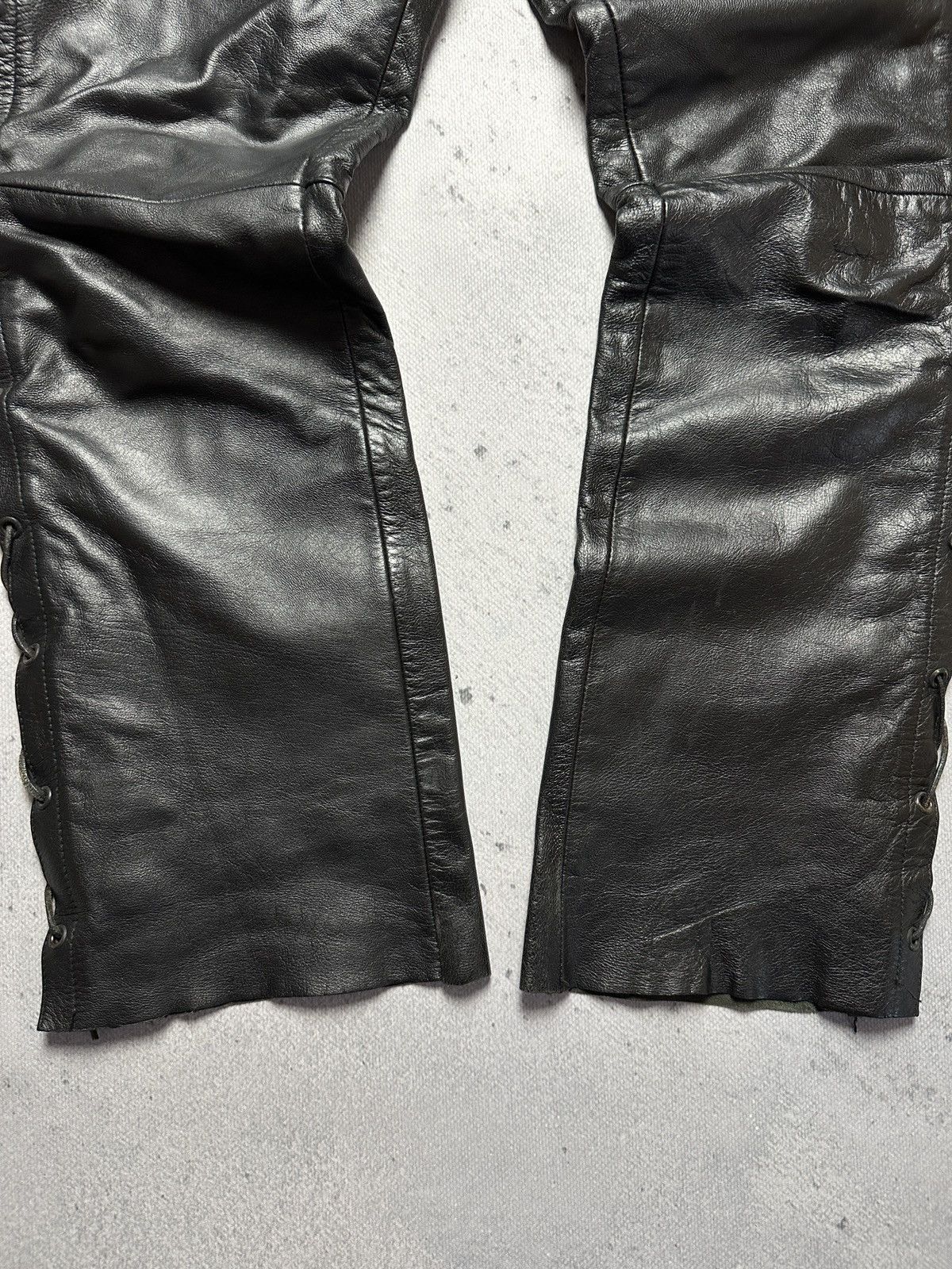 Genuine Leather Genuine Real Leather Highway 1 Pant Vintage Rock Punk Racing Size US 33 - 5 Thumbnail