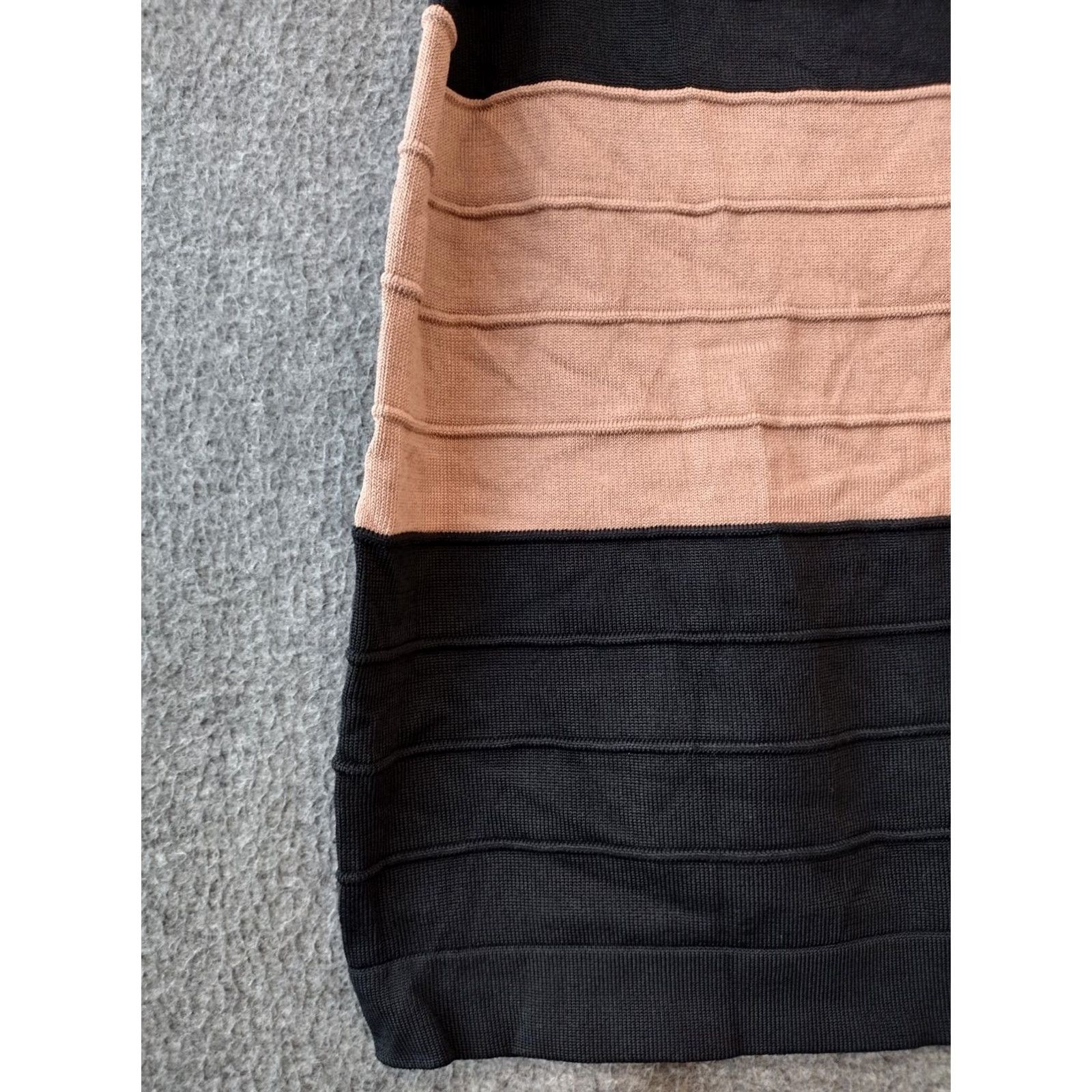 Vintage Lola Women's Bodycon Sleeveless Pencil Dress Overlap Back Striped XS Black and White Size XS / US 0-2 / IT 36-38 - 7 Thumbnail