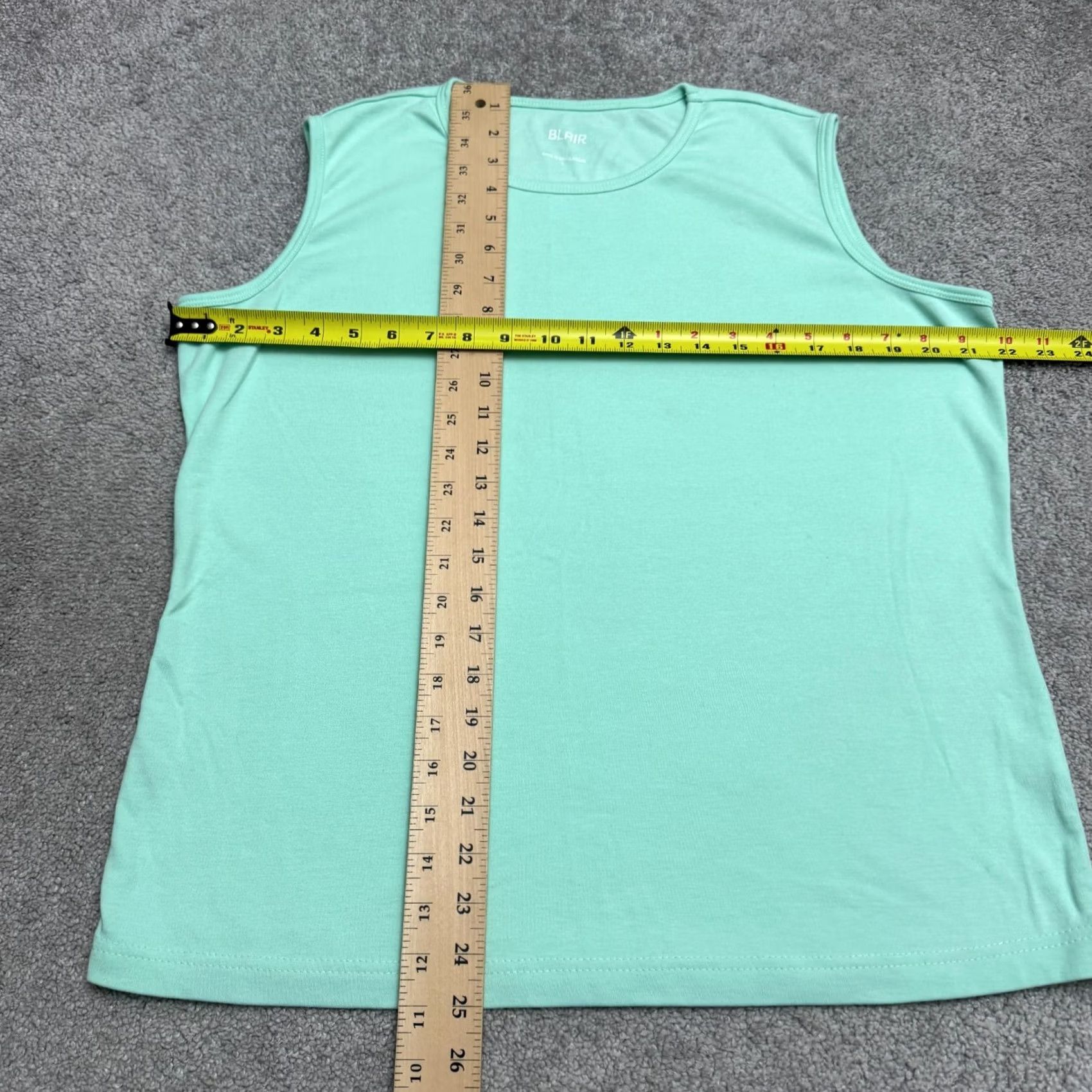Blair Blair Tank Top Women Large Mint Crew Sleeveless Basic Cotton Blend Regular Fit Casual Lightweight Breathable Solid Size L / US 10 / IT 46 - 6 Thumbnail
