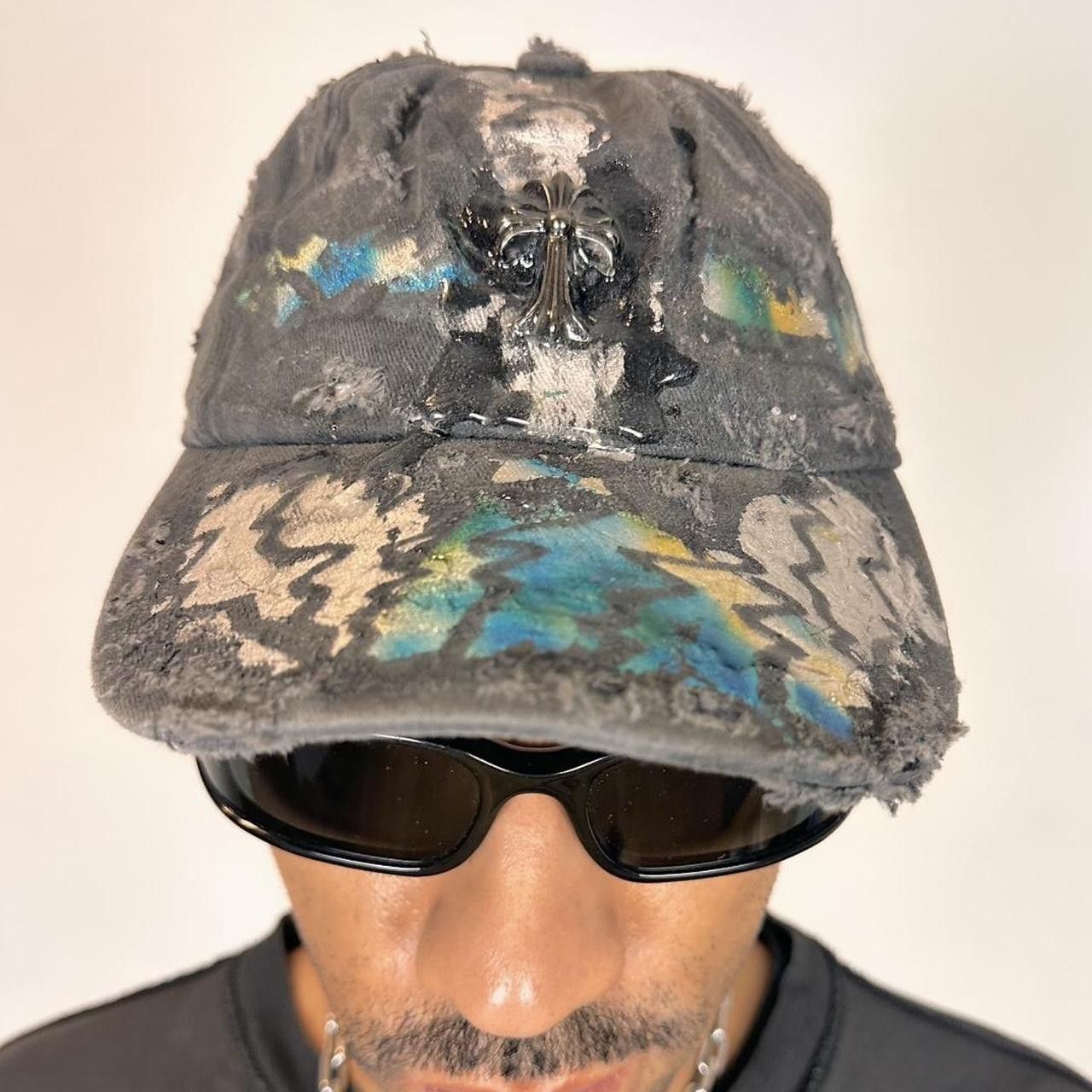 Other ASTROBOI* 'Chrome Heart' black distressed metallic hat Size ONE SIZE - 6 Thumbnail