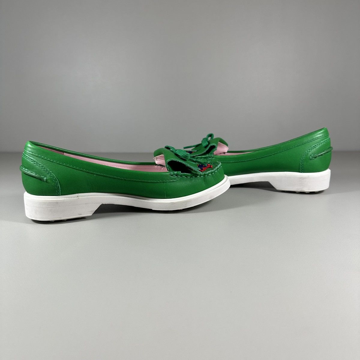 Tory Burch Tory Burch Sport Beaded Rabbit Court Green Mocs Size US 5.5 / IT 35.5 - 6 Thumbnail