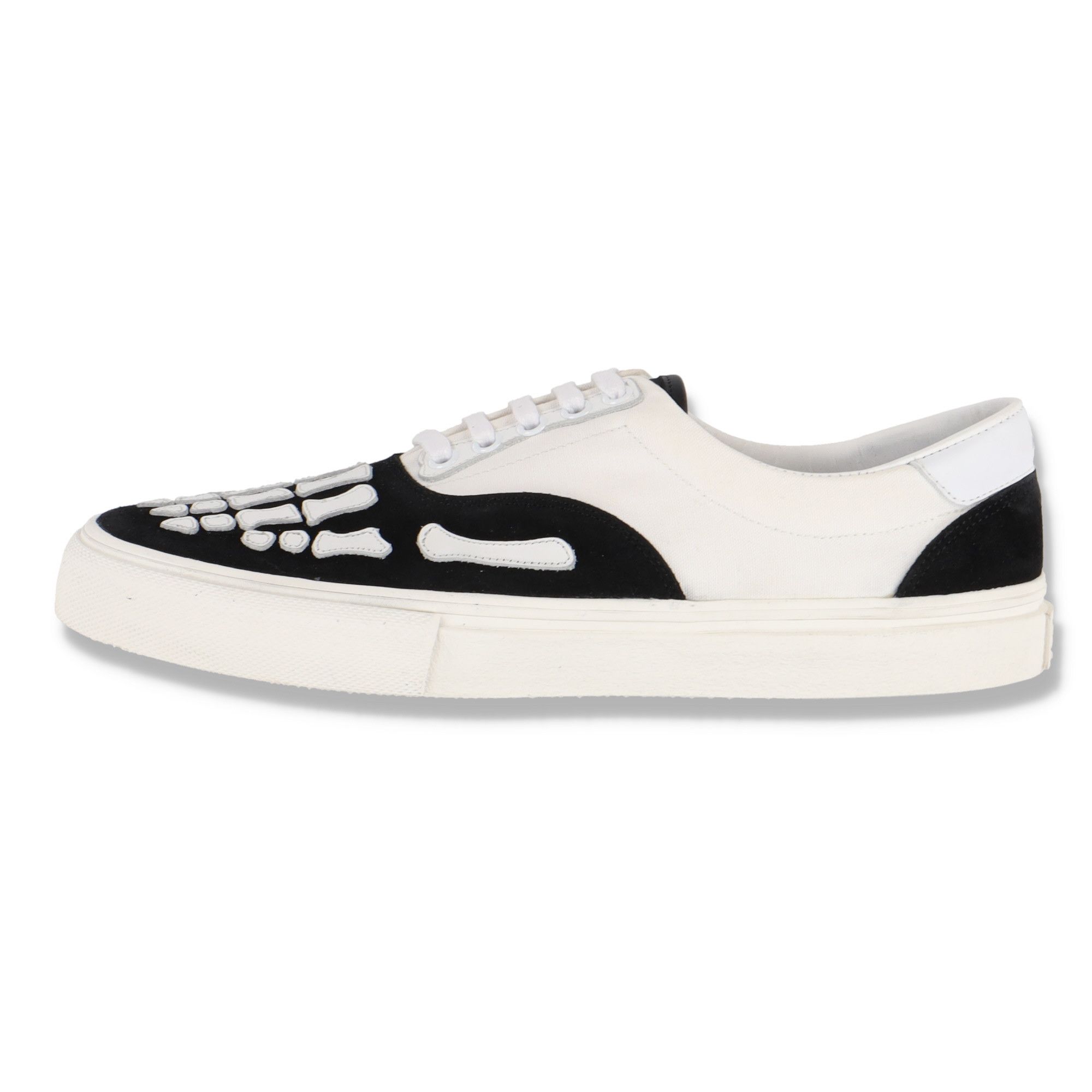 image of Amiri Black Skel Toe Bones Lace Up Trainers Shoes, Men's (Size 10)