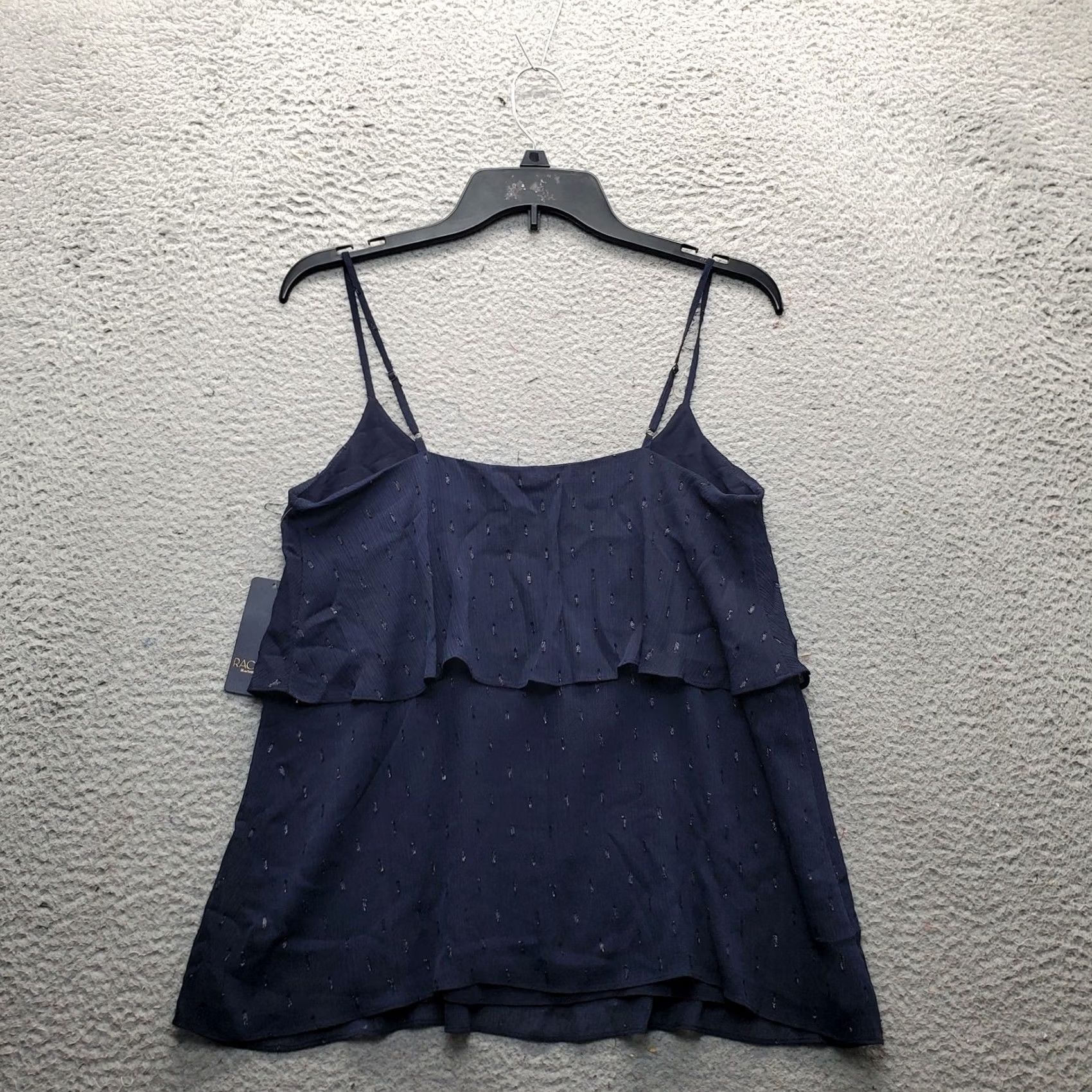 Vintage Rachel Roy Camisole Top Womens Small Blue Austen Tiered Layered Spaghetti Straps Tank Sleeveless, Casual, Summer, Spring, XS? Size S / US 4 / IT 40 - 2 Thumbnail