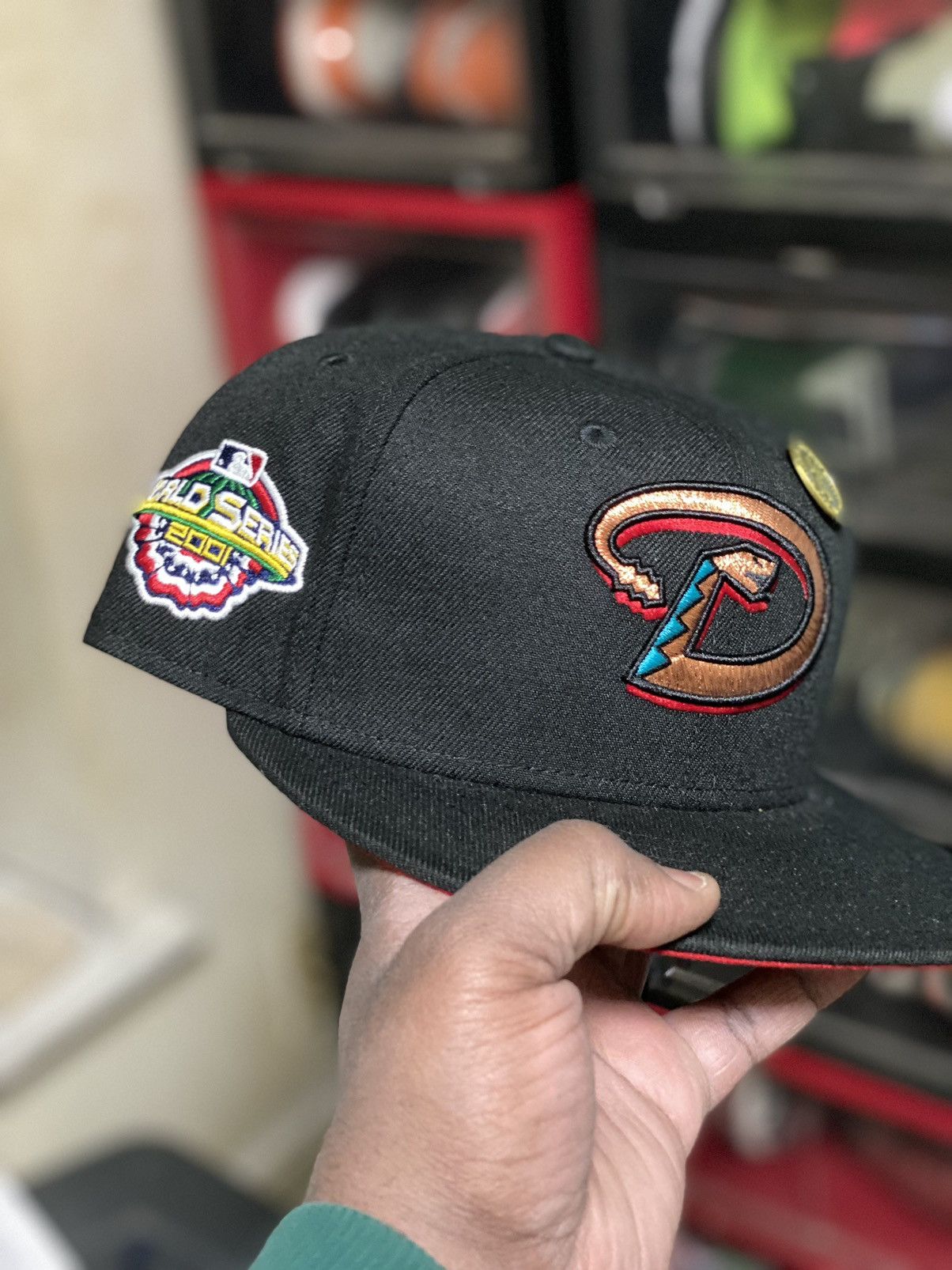 image of 7 1/4 Hat Club Exclusive Arizona Diamondbacks Lv in Black, Men's