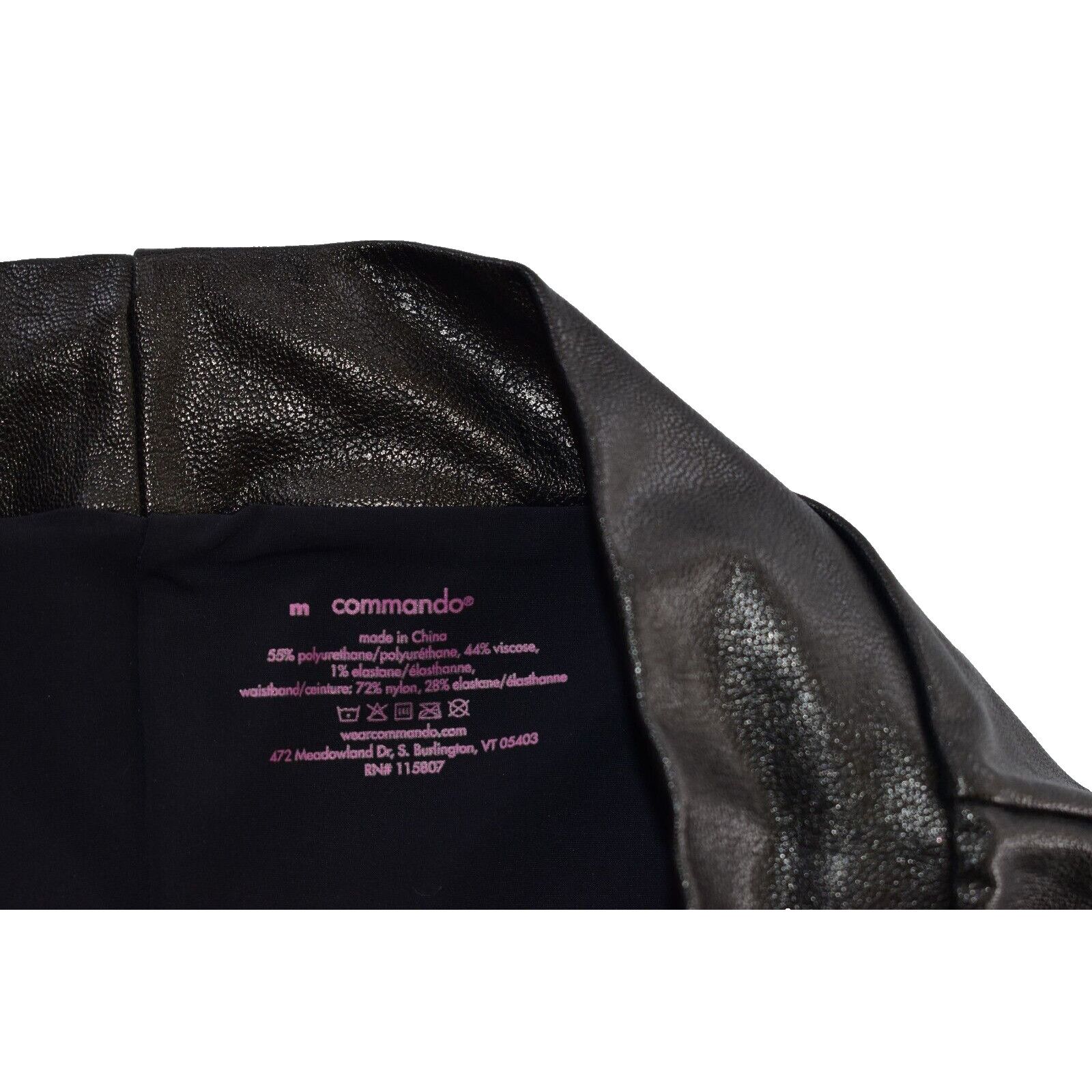 Commando NEW COMMANDO Black Faux Leather Pull On Stretch Pants Size M Size 29" - 4 Thumbnail