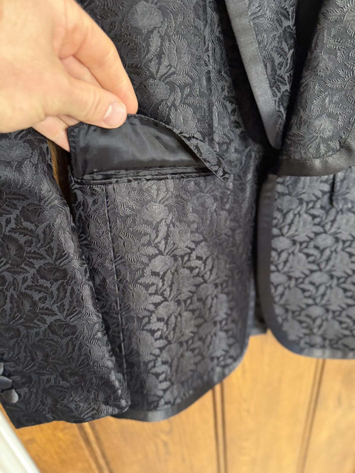 Celine Celine floral paisley smoking tuxedo dinner jacket Hedi 44 Size 36R - 8 Thumbnail