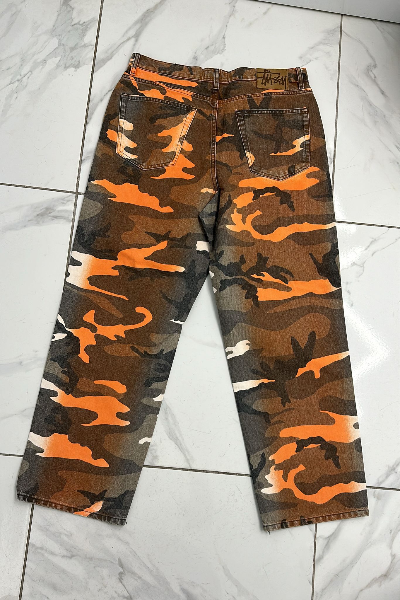 Stussy Stüssy Dye Big Ol Spray Jeans Orange Camo Size 32 Size US 32 / EU 48 - 5 Thumbnail
