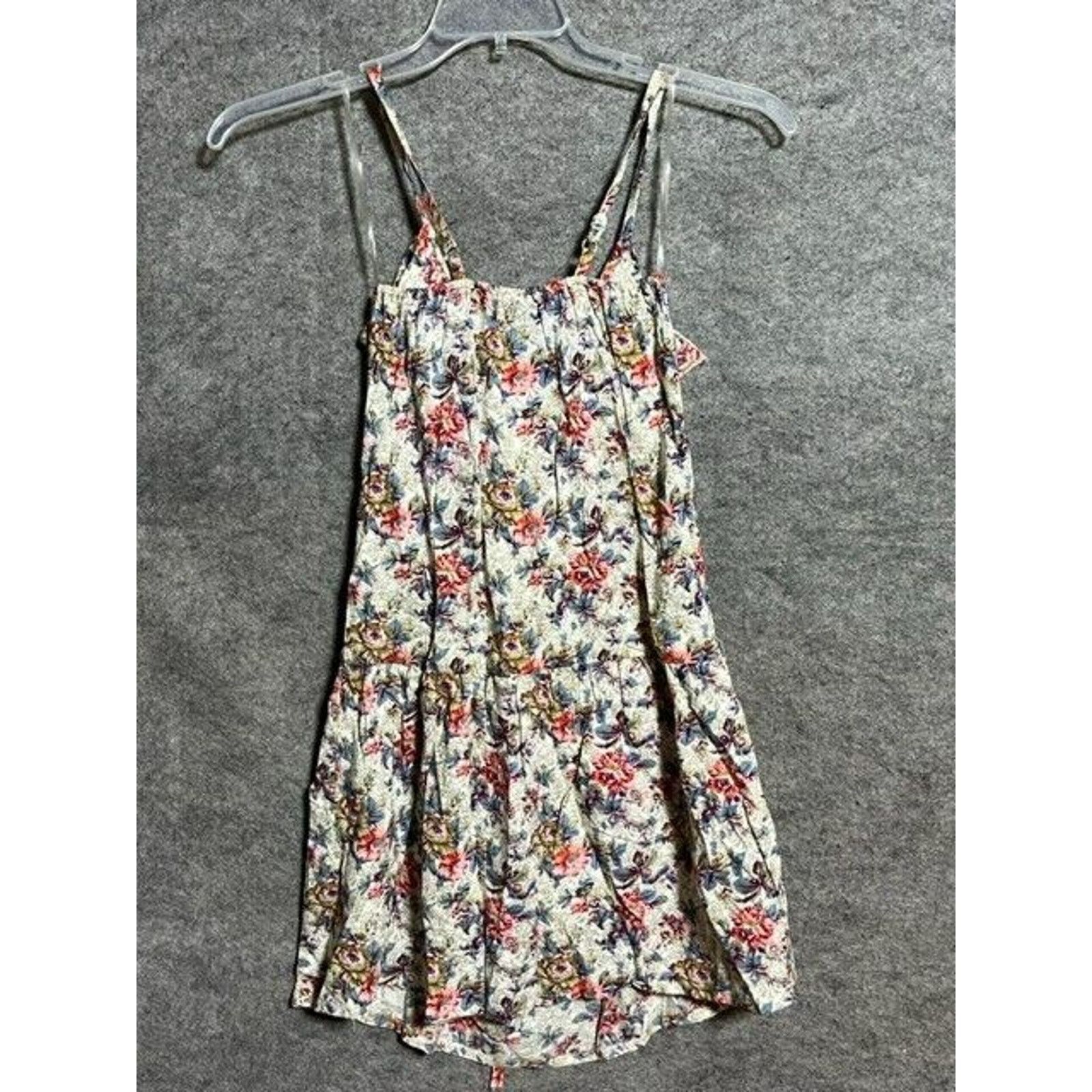Other Lola Shift Dress Womens XS Floral Ruffle Rayon V Neck Ivory Size XS / US 0-2 / IT 36-38 - 2 Thumbnail
