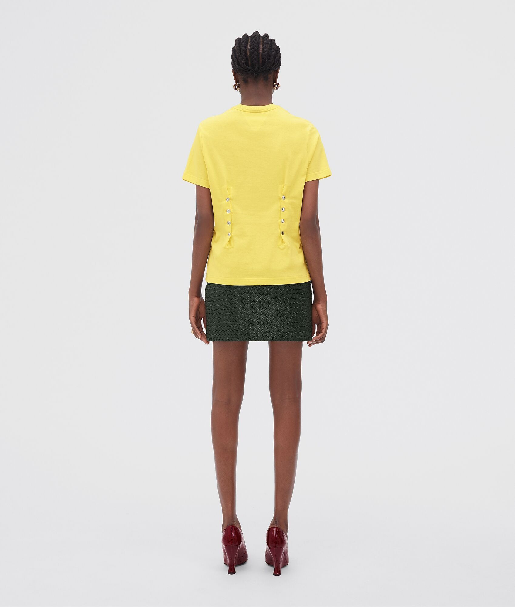 Bottega Veneta o1bcso1str0225 Sunrise Cotton Jersey T-Shirt in Yellow Size XS / US 0-2 / IT 36-38 - 3 Thumbnail