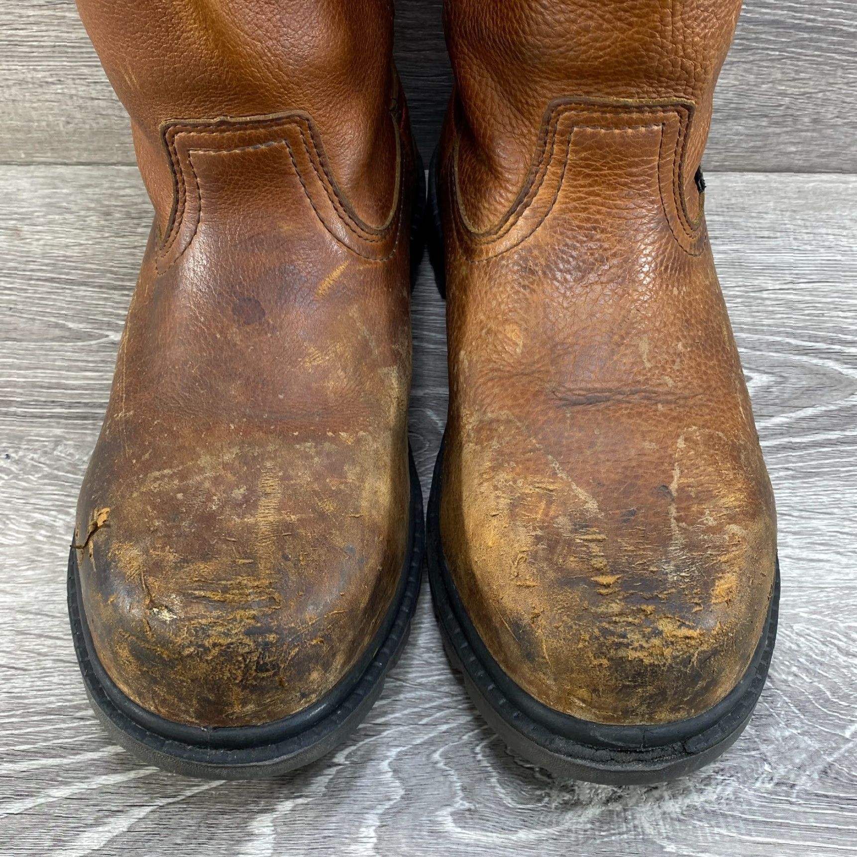 Vintage ROCKY Mens 8.5 M Brown Leather Waterproof Work Boots Worksmart Composite Toe USA Size US 8 / EU 41 - 4 Thumbnail