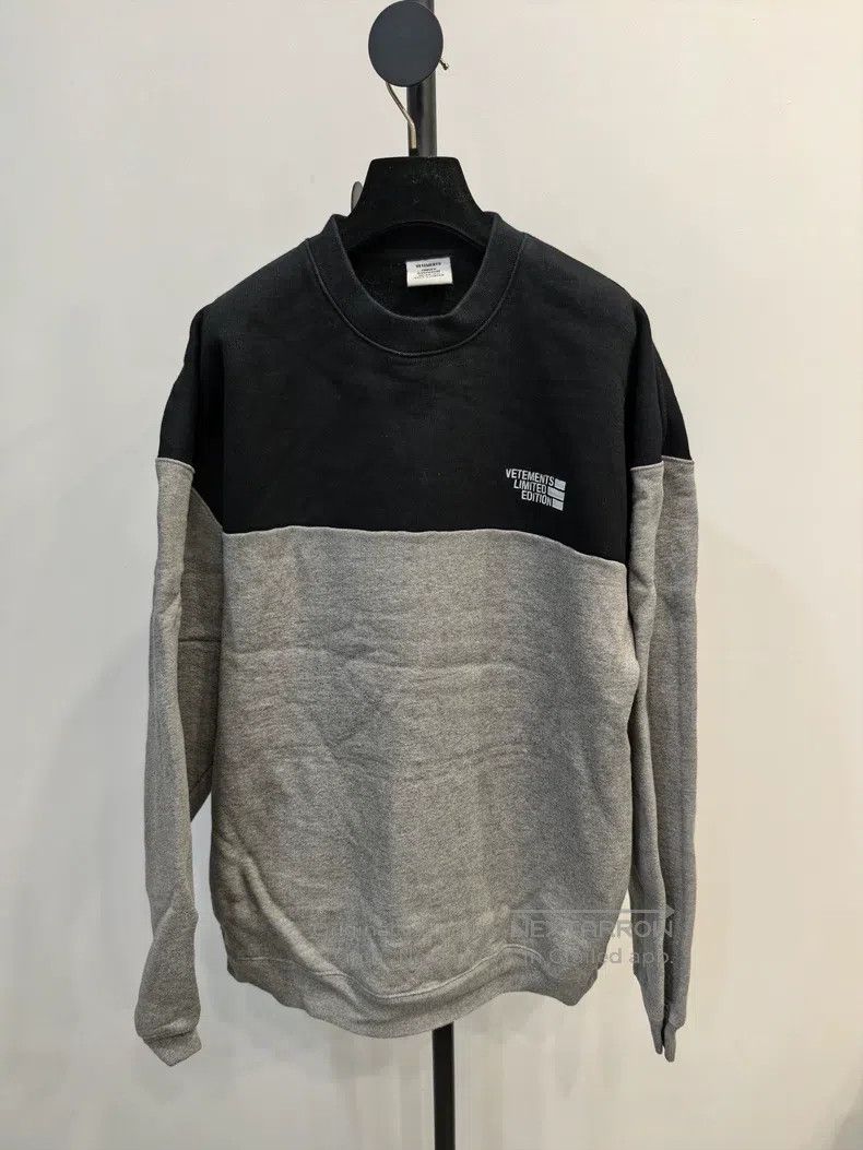 Vetements Vetements Black and Grey Color Blocked Sweatshirt Size US M / EU 48-50 / 2 - 1 Thumbnail