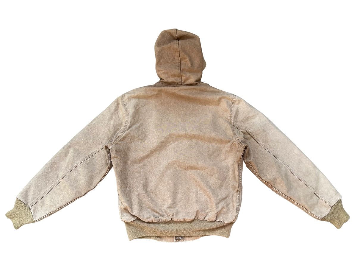 Carhartt Vintage 80s Carhartt 100 Years Dirty Sun Faded Denim Hoodie Size US M / EU 48-50 / 2 - 2 Thumbnail