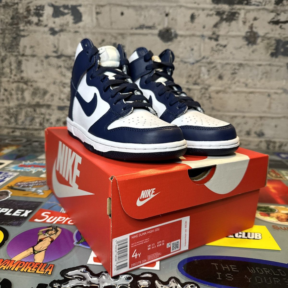 Nike Nike Dunk High Midnight Navy GS Size 4Y KIDS Size US 5 / EU 37 - 5 Thumbnail