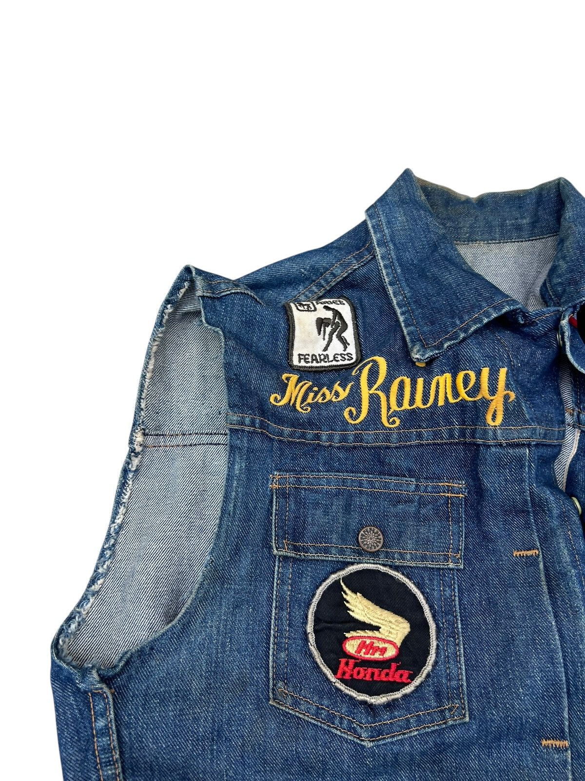 Vintage RARE! 60s Hippie Selvedge Denim Vest Size US L / EU 52-54 / 3 - 23 Thumbnail