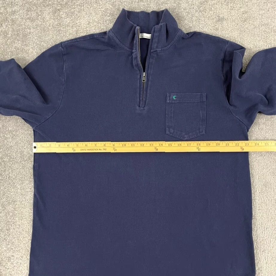 Vintage Criquet Sweater Mens XL Blue Organic Cotton Quarter Zip Pullover Long Sleeve Classic Outdoor Size US XL / EU 56 / 4 - 5 Thumbnail