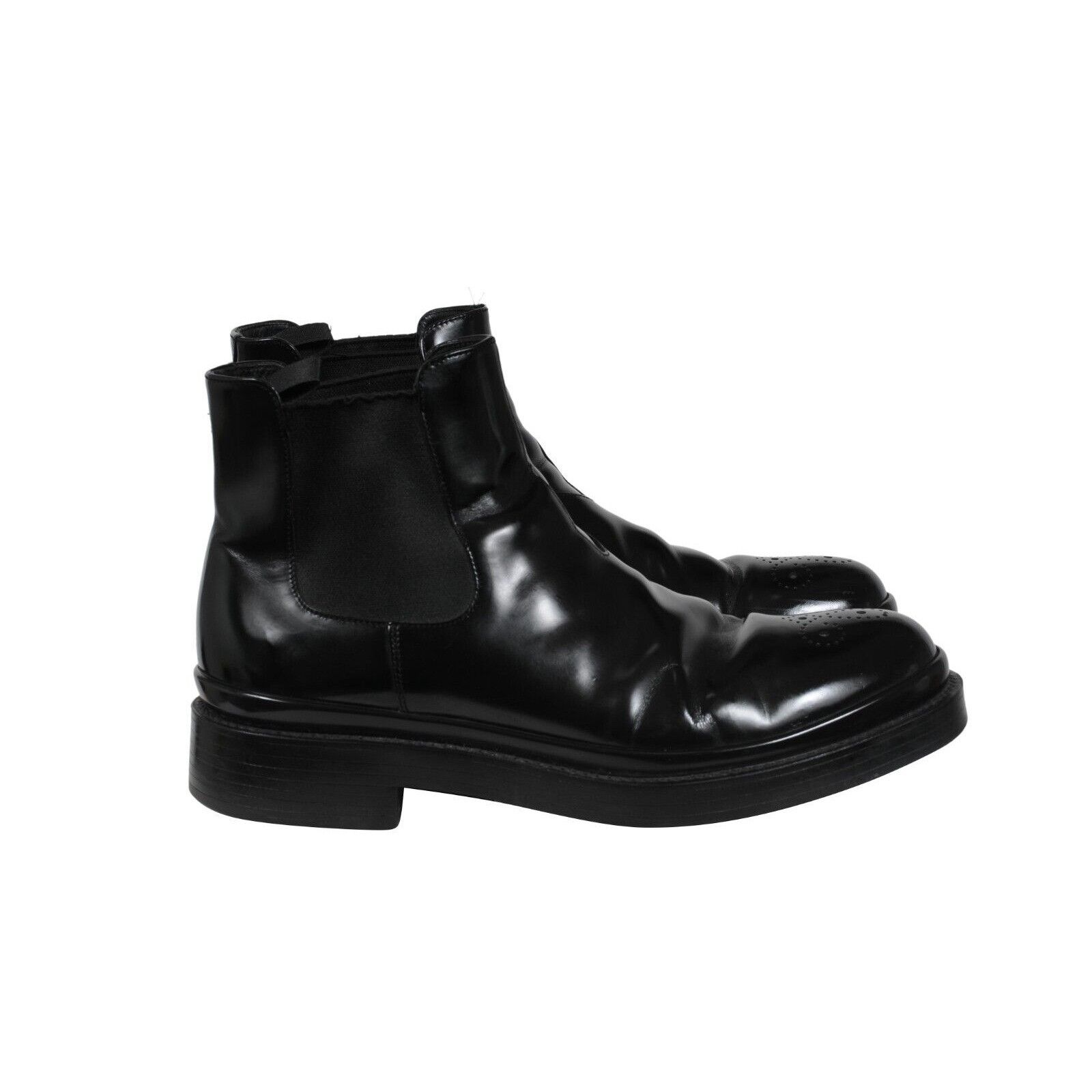 Prada Oxford Ankle Boots Medallion Black - 02166 Size US 9.5 / EU 42-43 - 8 Thumbnail