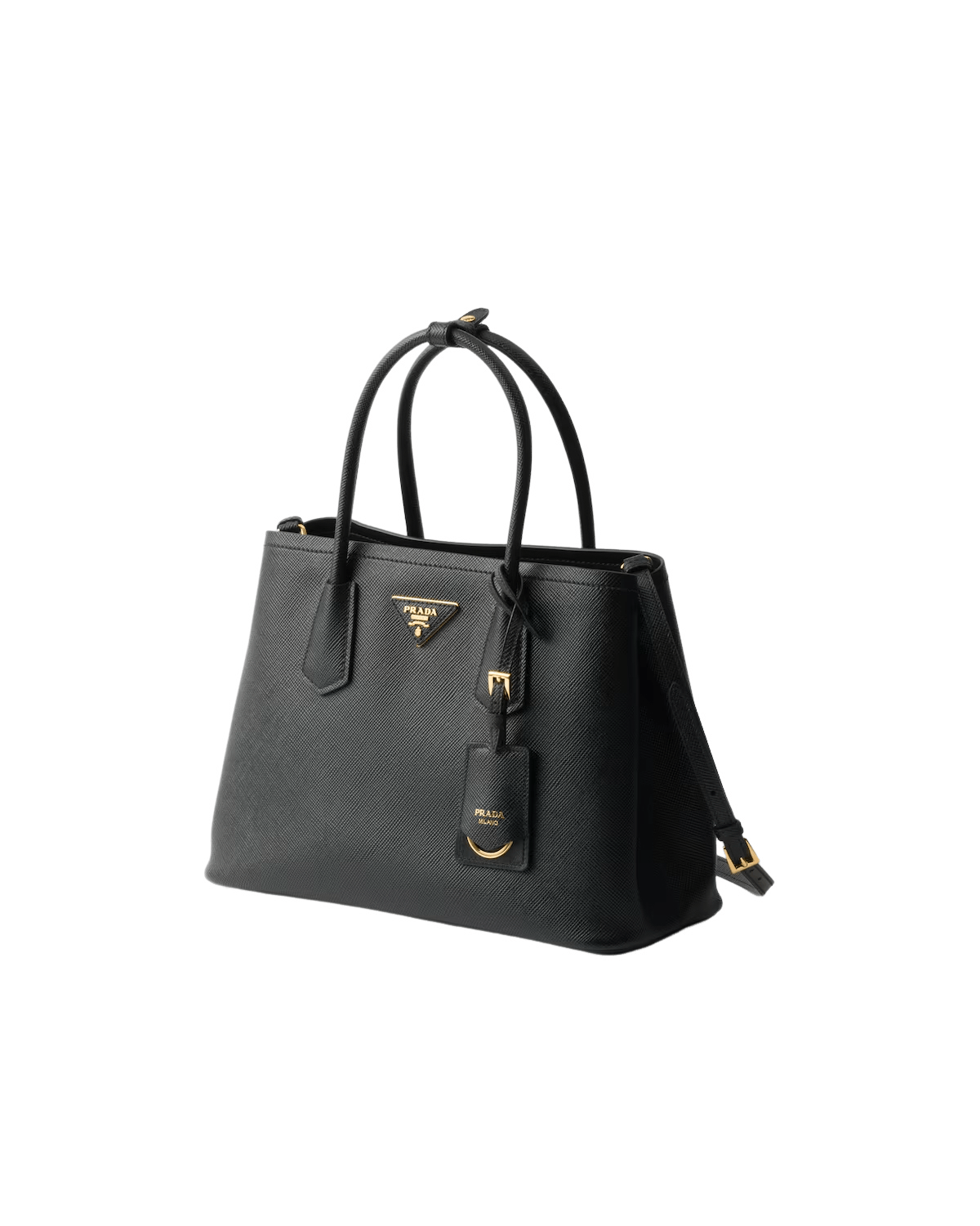 Prada PRADA Med Double Saffiano Black Top Handle Bag New Size ONE SIZE - 2 Thumbnail