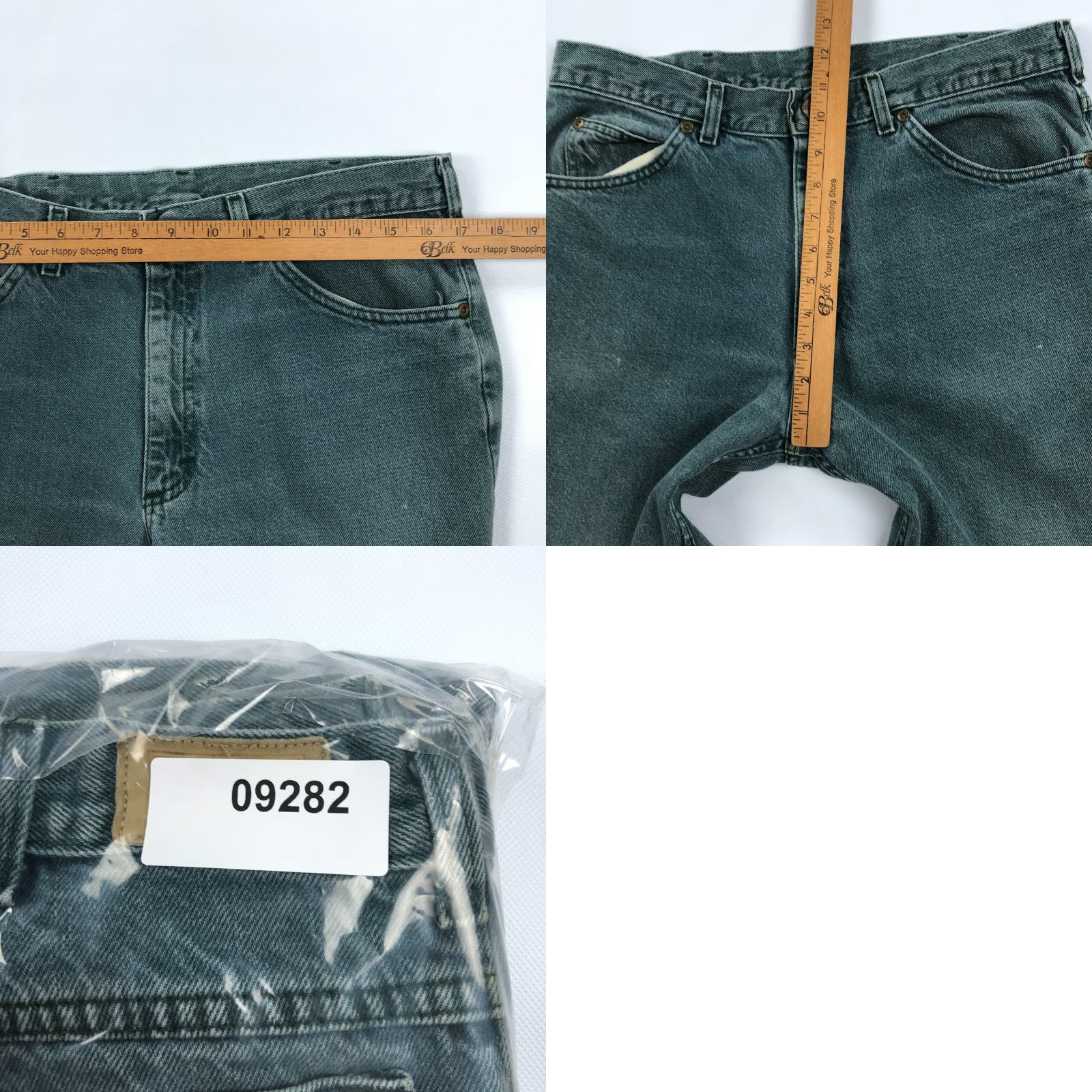 Vintage VINTAGE LL Bean Jeans Mens 35x32 Green Denim Straight 5-Pocket 90s Vintage Green Jeans Regular Mens Size US 35 - 9 Thumbnail