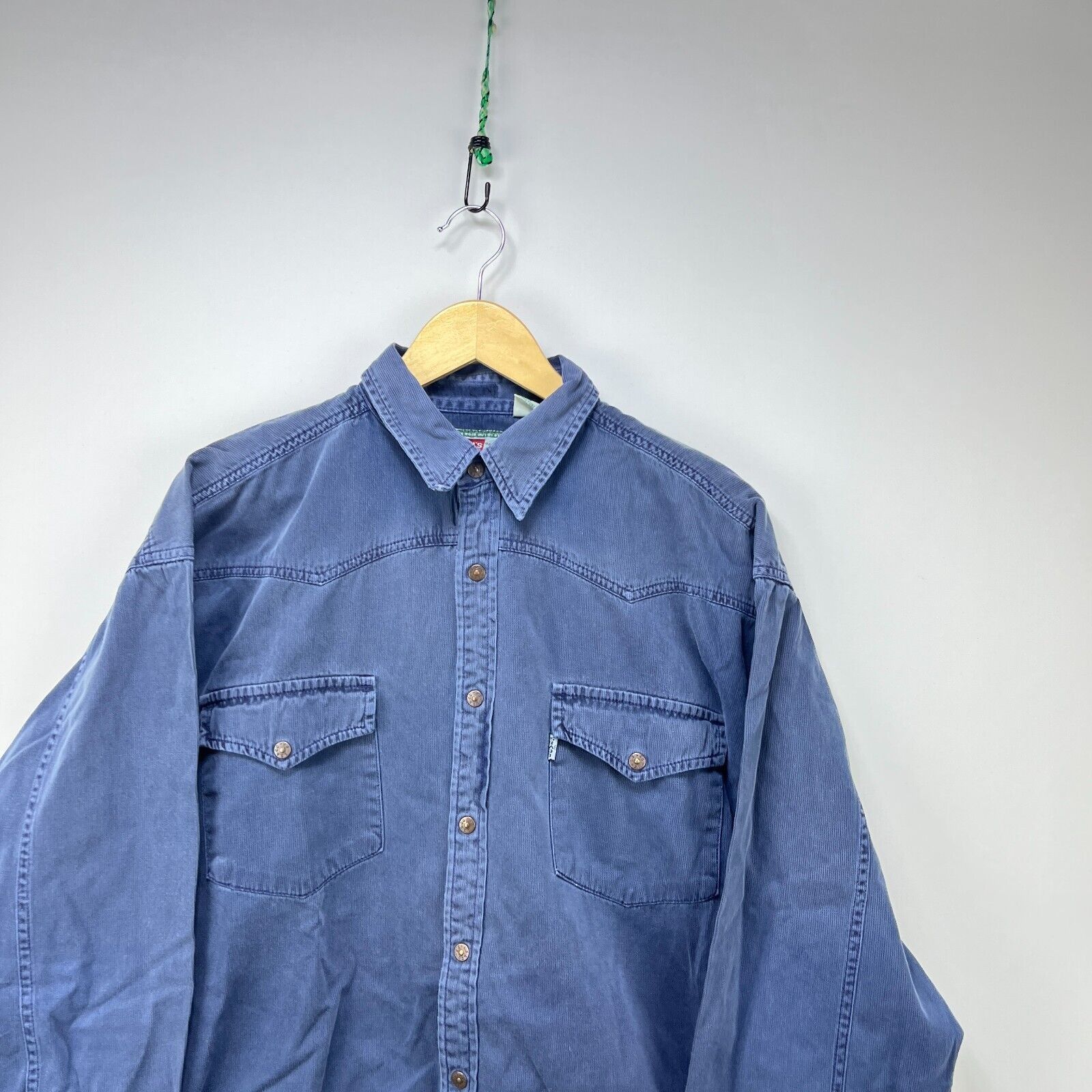 Levi's × Vintage Vintage 90s Levi's Snap Button Faded Long Sleeve Shirt Large Size US L / EU 52-54 / 3 - 2 Thumbnail