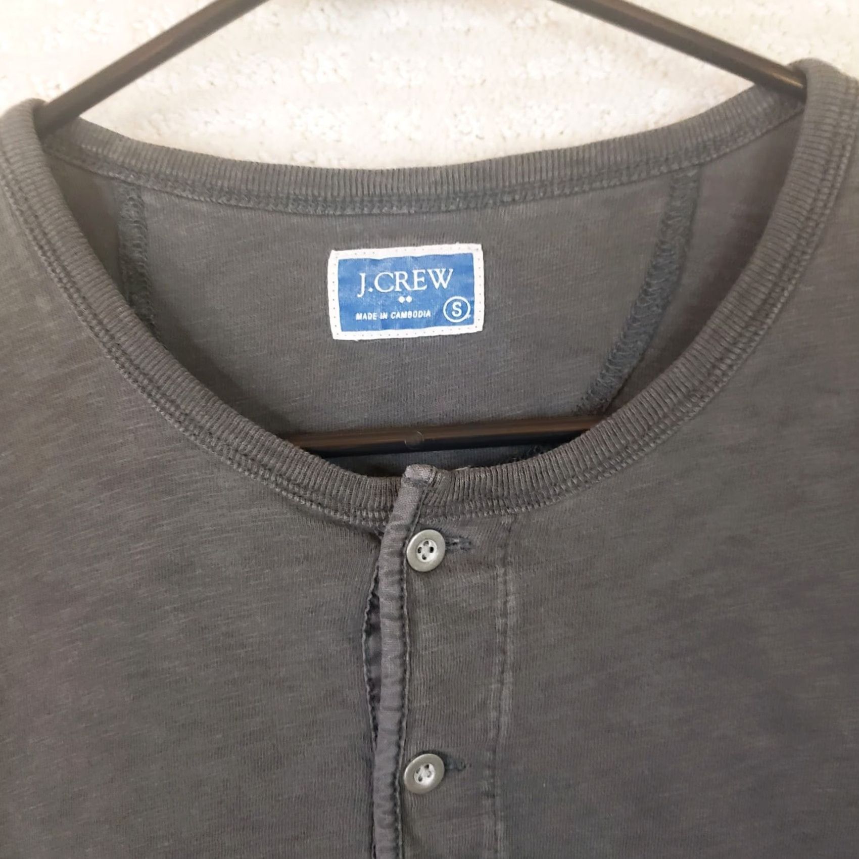 J.Crew J.CREW Henley Shirt Mens L Dark Gray Cotton Long Sleeve Preppy Casual Shirt Size US L / EU 52-54 / 3 - 5 Thumbnail