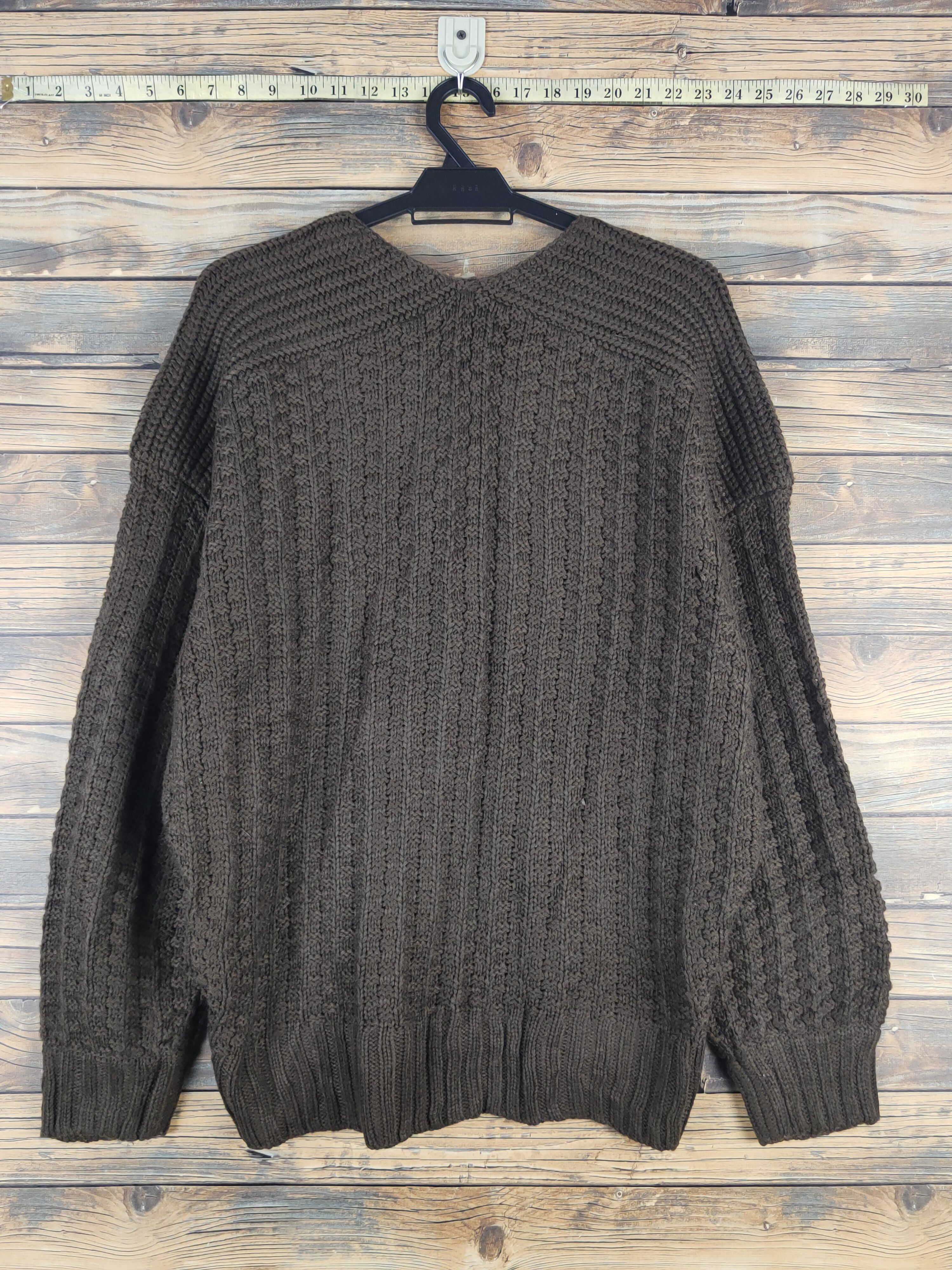 Japanese Brand Hunch Dark Brown Knitwear Cardigan #W1091 Size US M / EU 48-50 / 2 - 7 Thumbnail