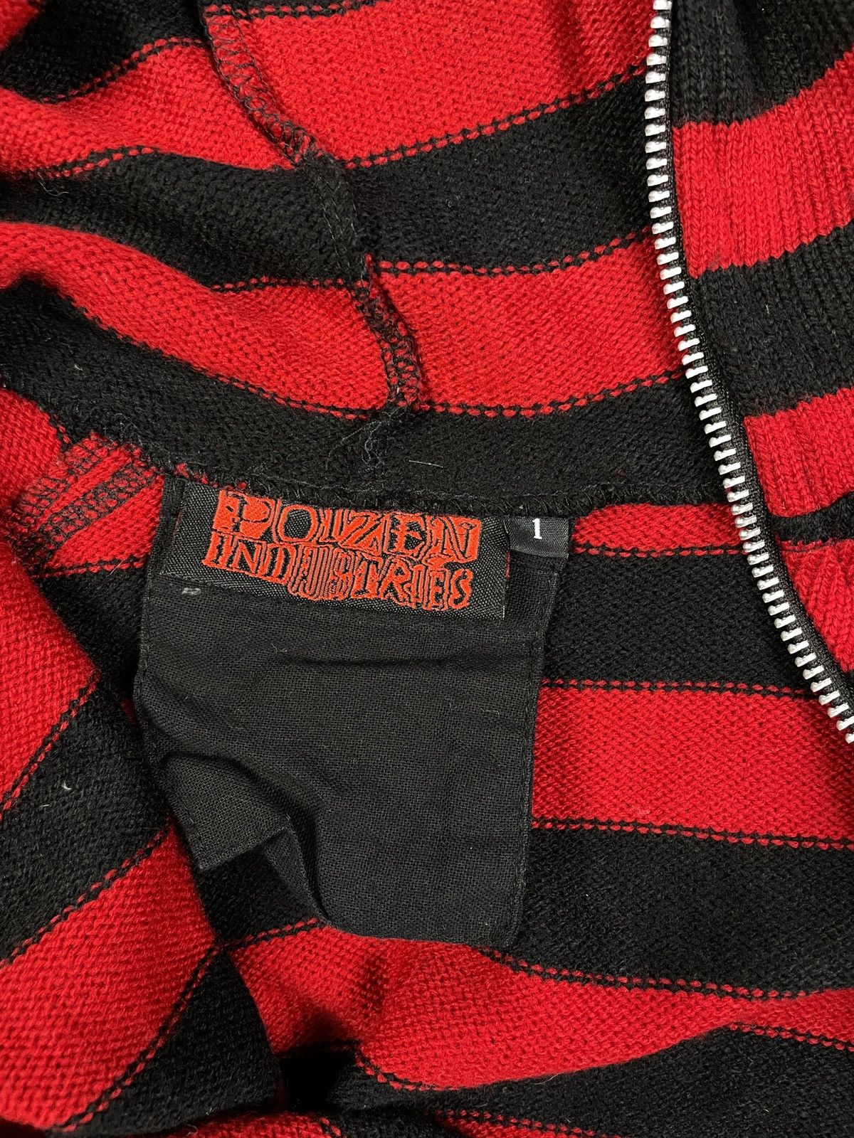 Japanese Brand × Vintage Vintage Goth Y2K Opium Striped Gringe Full Zip Sweater Size US L / EU 52-54 / 3 - 7 Thumbnail
