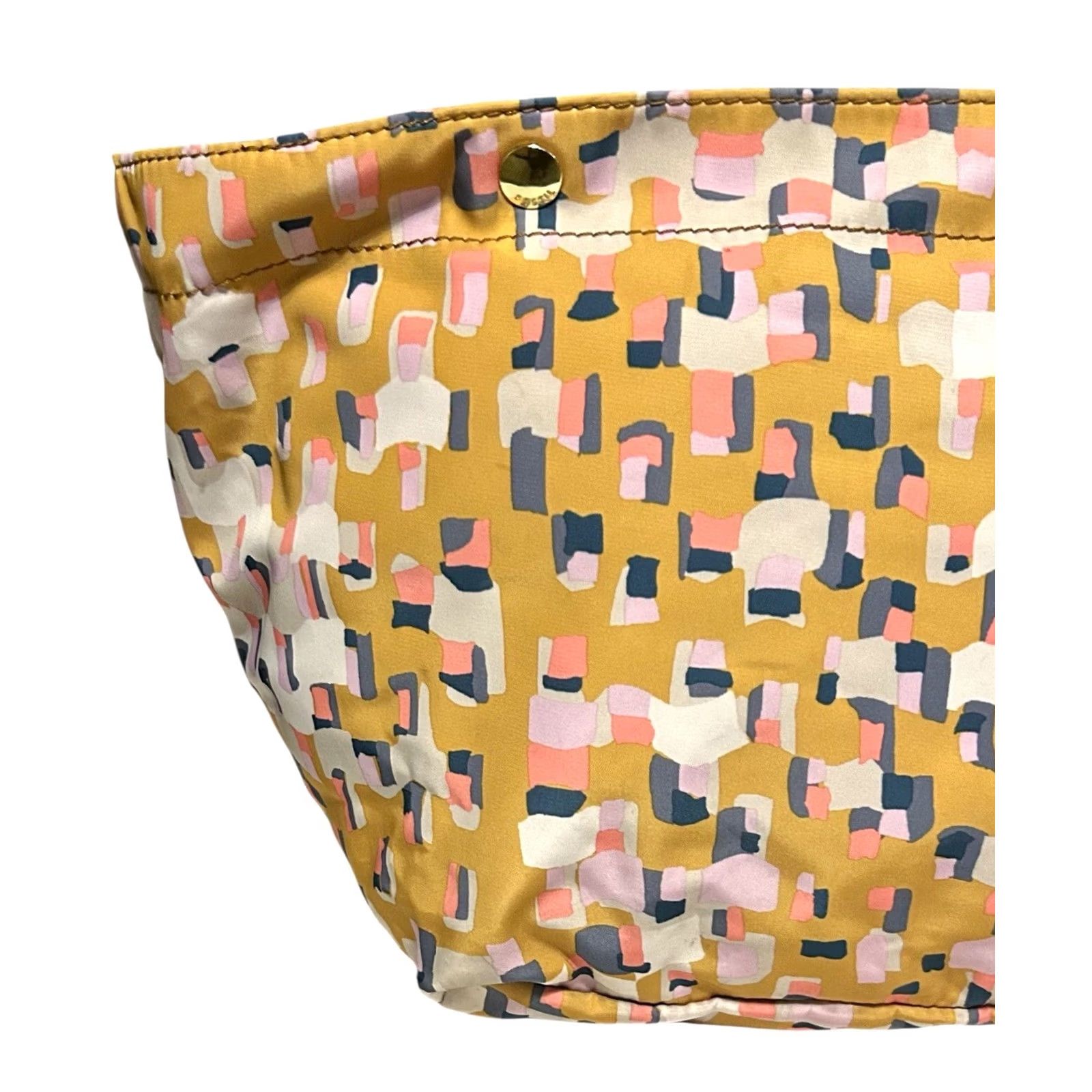 Fossil Fossil Key Per East West Yellow Multi Color Zip Shopper Tote Shoulder Bag Women Size ONE SIZE - 3 Thumbnail