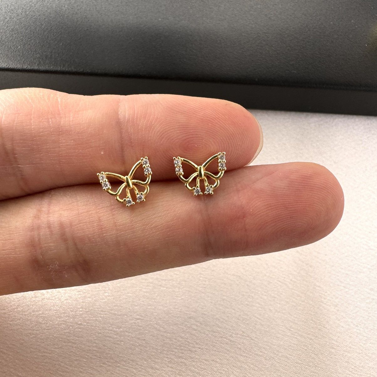Designer Small Mini CZ Butterfly Stud for Women Size ONE SIZE - 5 Thumbnail
