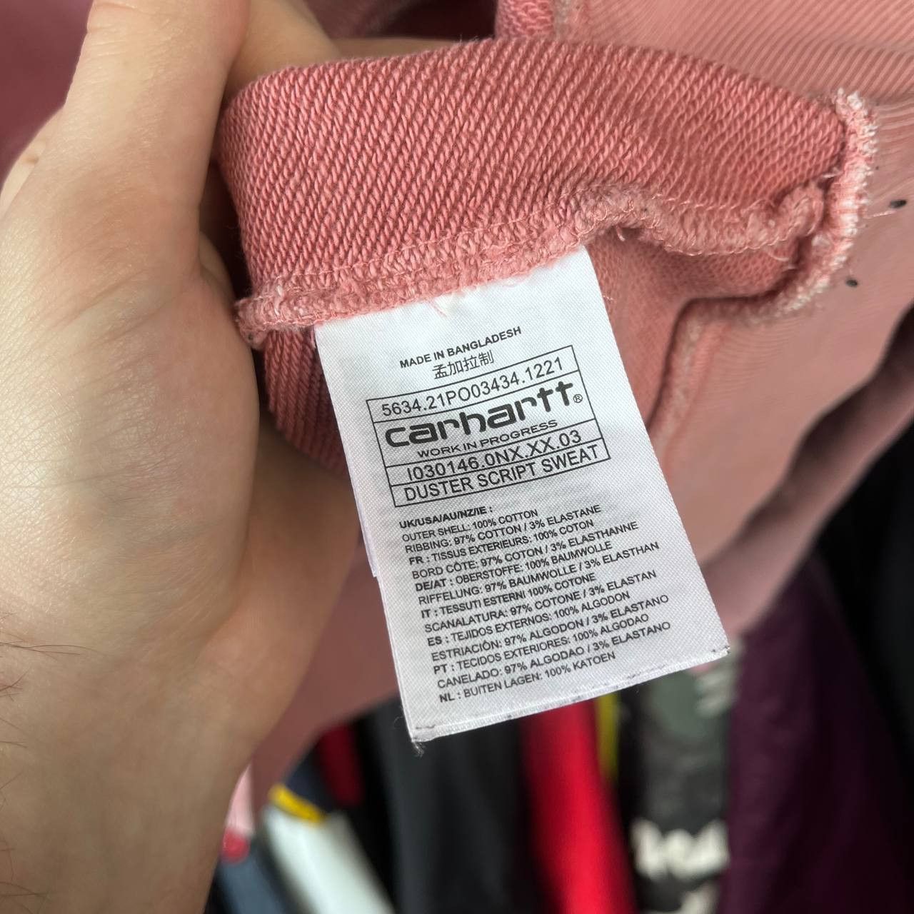Carhartt Carhartt Baggy Pink Duster Script Sweatshirt Size L Size US L / EU 52-54 / 3 - 10 Thumbnail