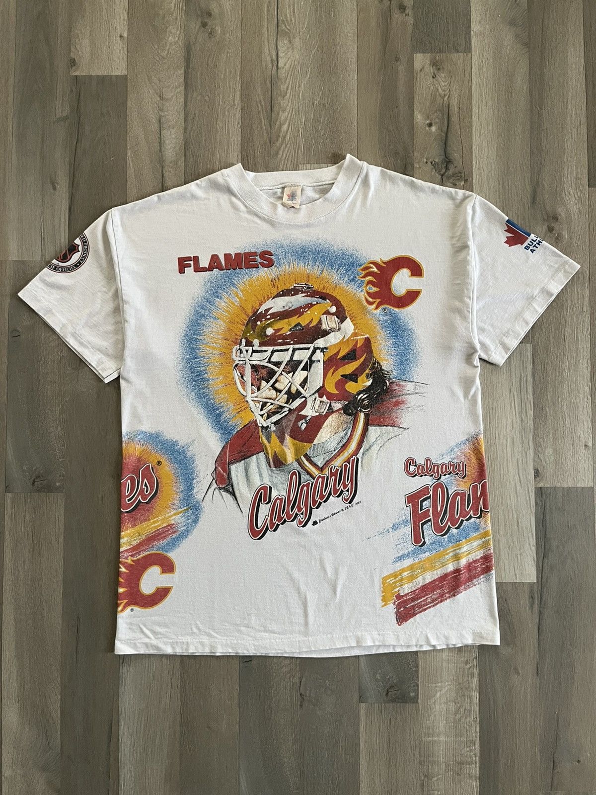 Vintage Calgary Flames Bulletin Athletic AOP Tee