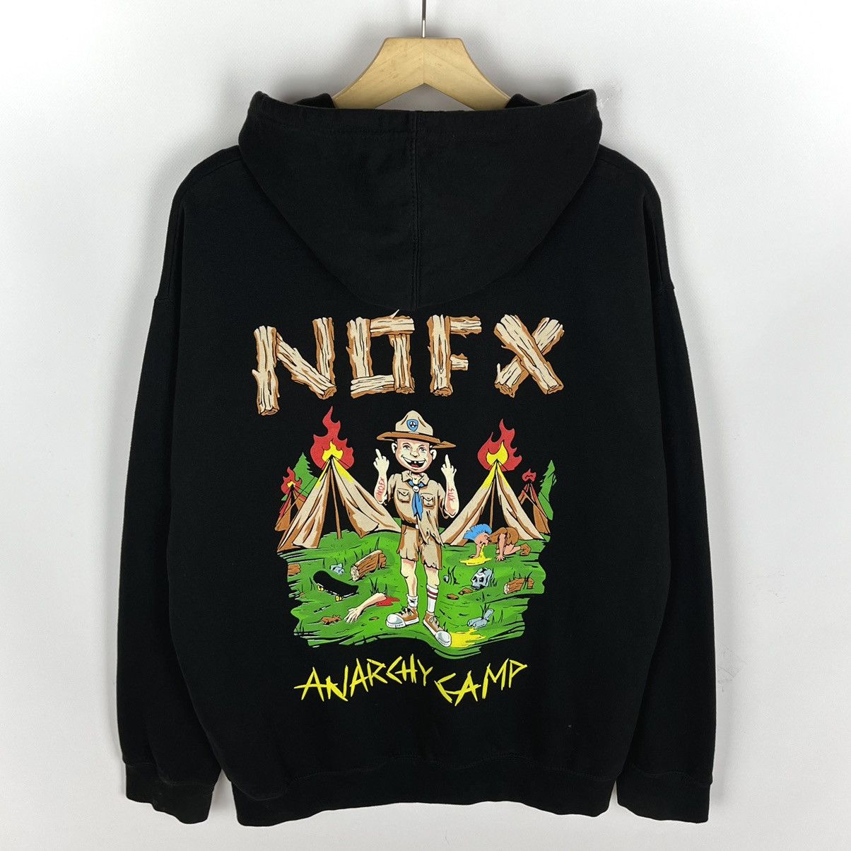 Band Tees Vintage NOFX Anarchy Camp punk rock band hoodie 00’s Size US L / EU 52-54 / 3 - 1 Thumbnail