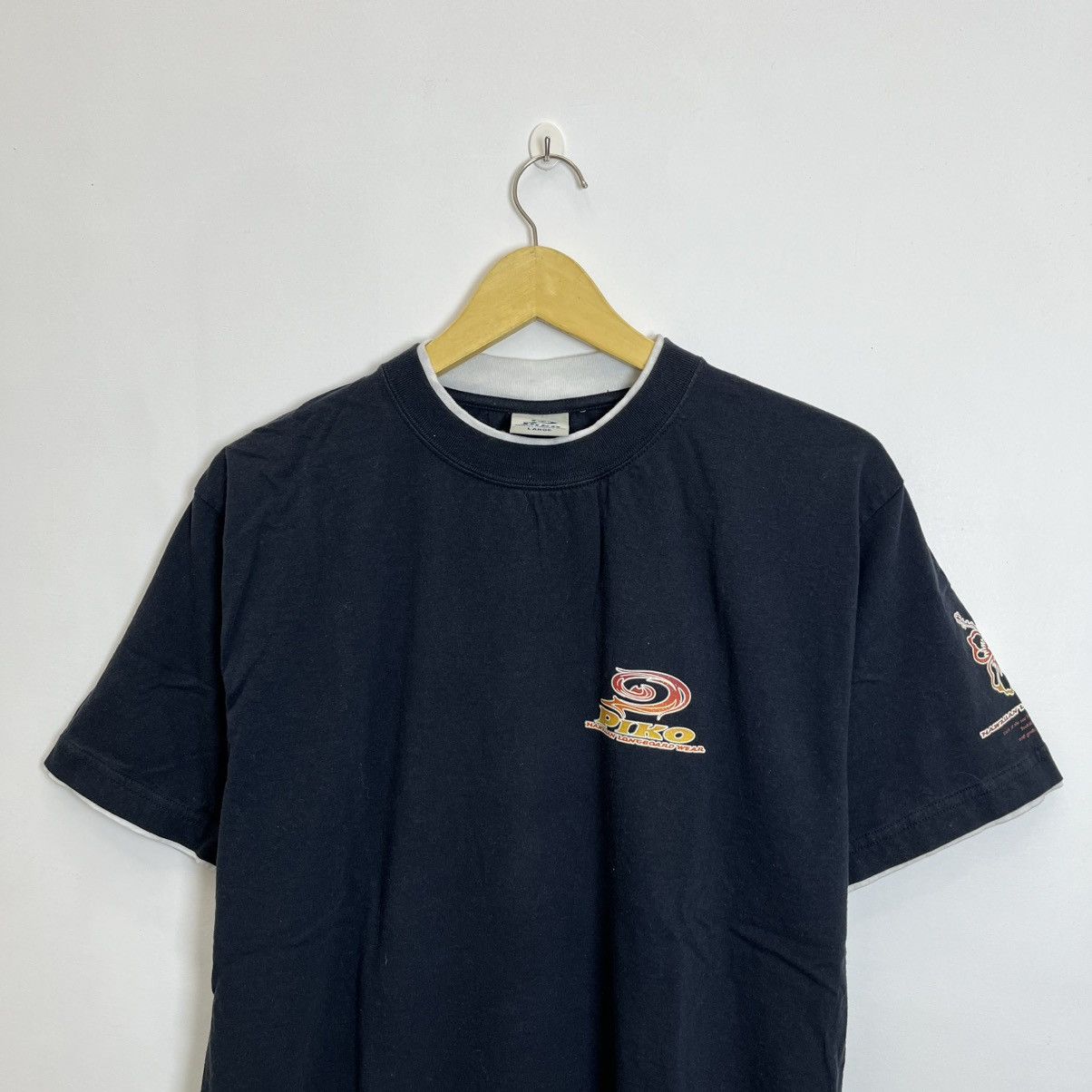 Japanese Brand Vintage 90s Double Layer Piko Hawaian Longboard Wear Tee Size US L / EU 52-54 / 3 - 6 Thumbnail