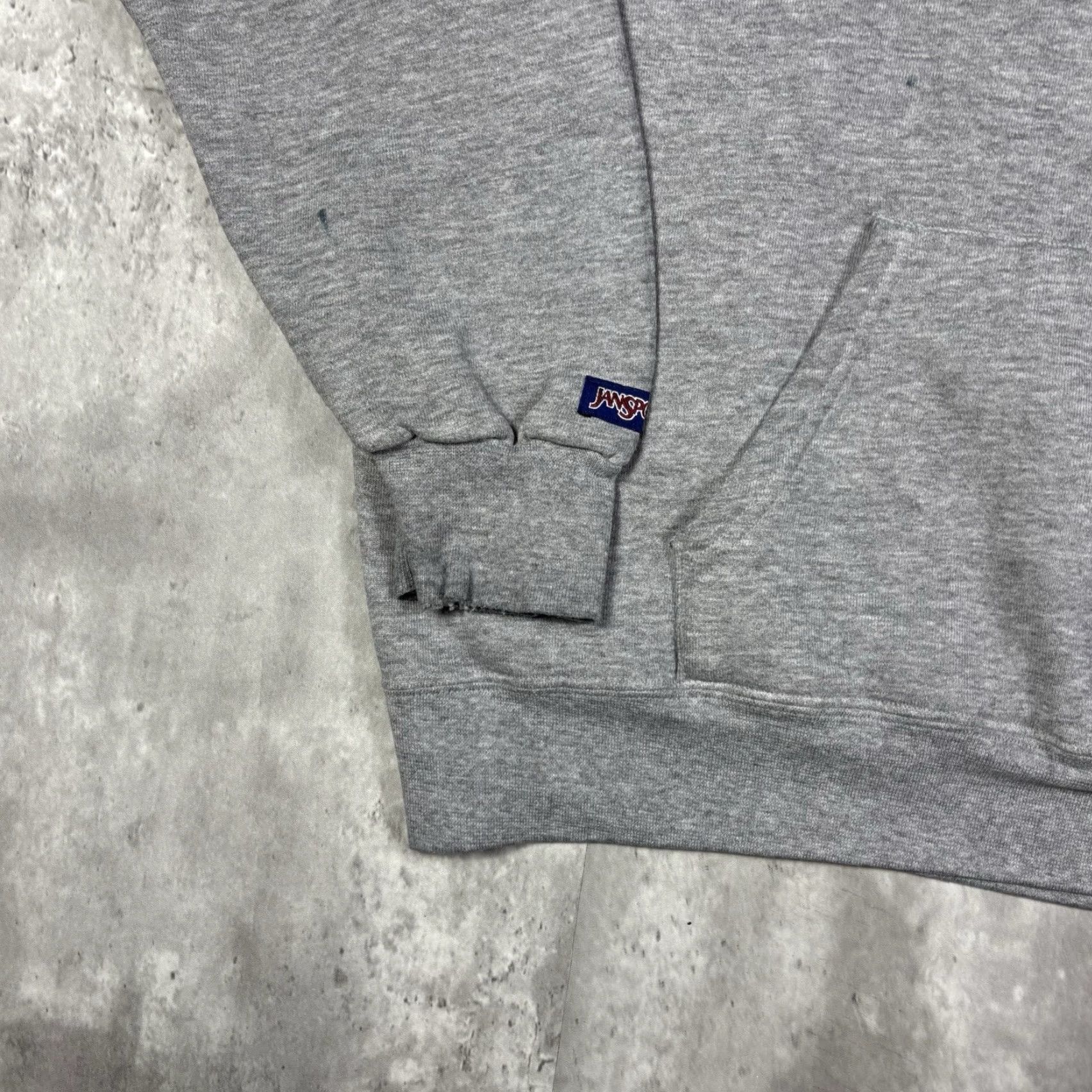 Jansport VINTAGE Jansport Hoodie Men L 90s College Gray Cotton Graphic Print Hooded Distressed Logo Size US L / EU 52-54 / 3 - 4 Thumbnail