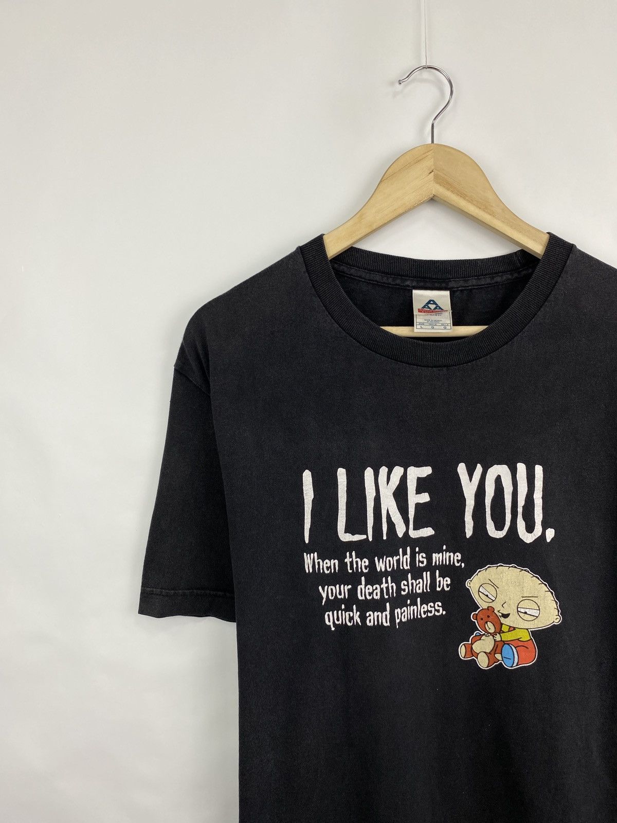 Alstyle 🇺🇸 Vintage 90s Family Guy I Like You Fox TV Show T-Shirt Rare Size US L / EU 52-54 / 3 - 2 Thumbnail