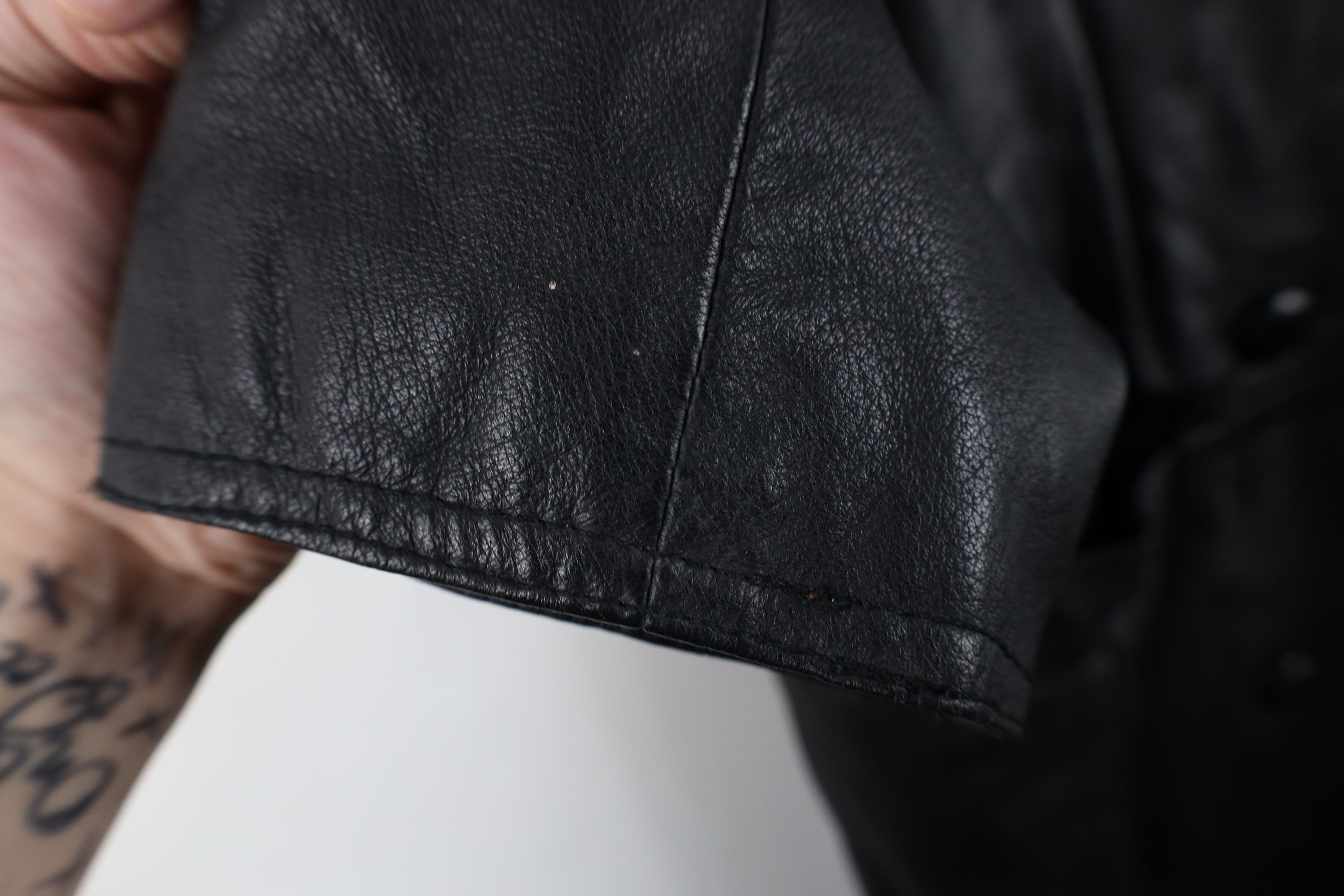 Vintage Vintage 90s Streetwear Leather Trench Coat Jacket Black Size M / US 6-8 / IT 42-44 - 8 Thumbnail