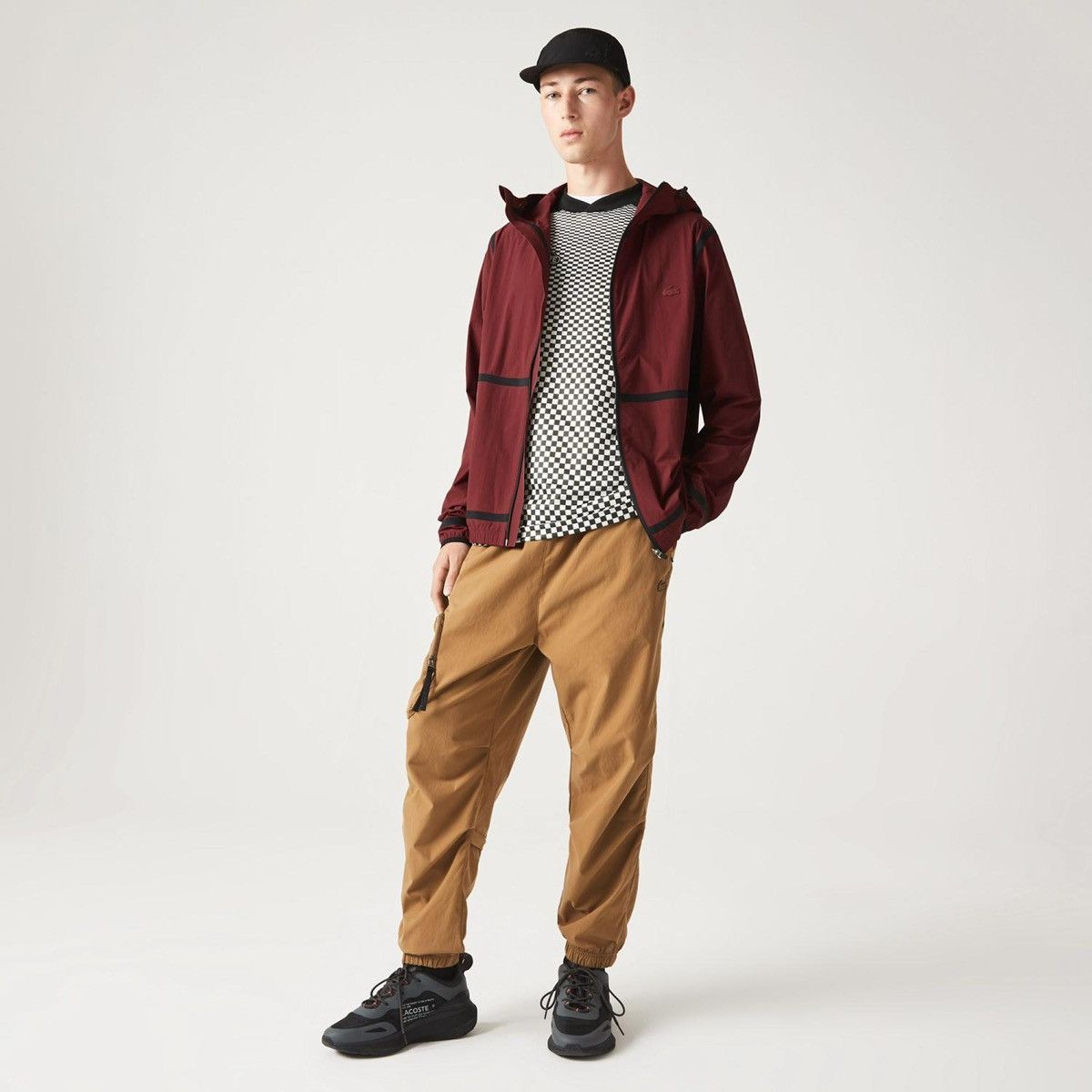 Lacoste 🐊 Lacoste Technical Hooded Jacket Burgundy Size M–L Size US M / EU 48-50 / 2 - 6 Thumbnail