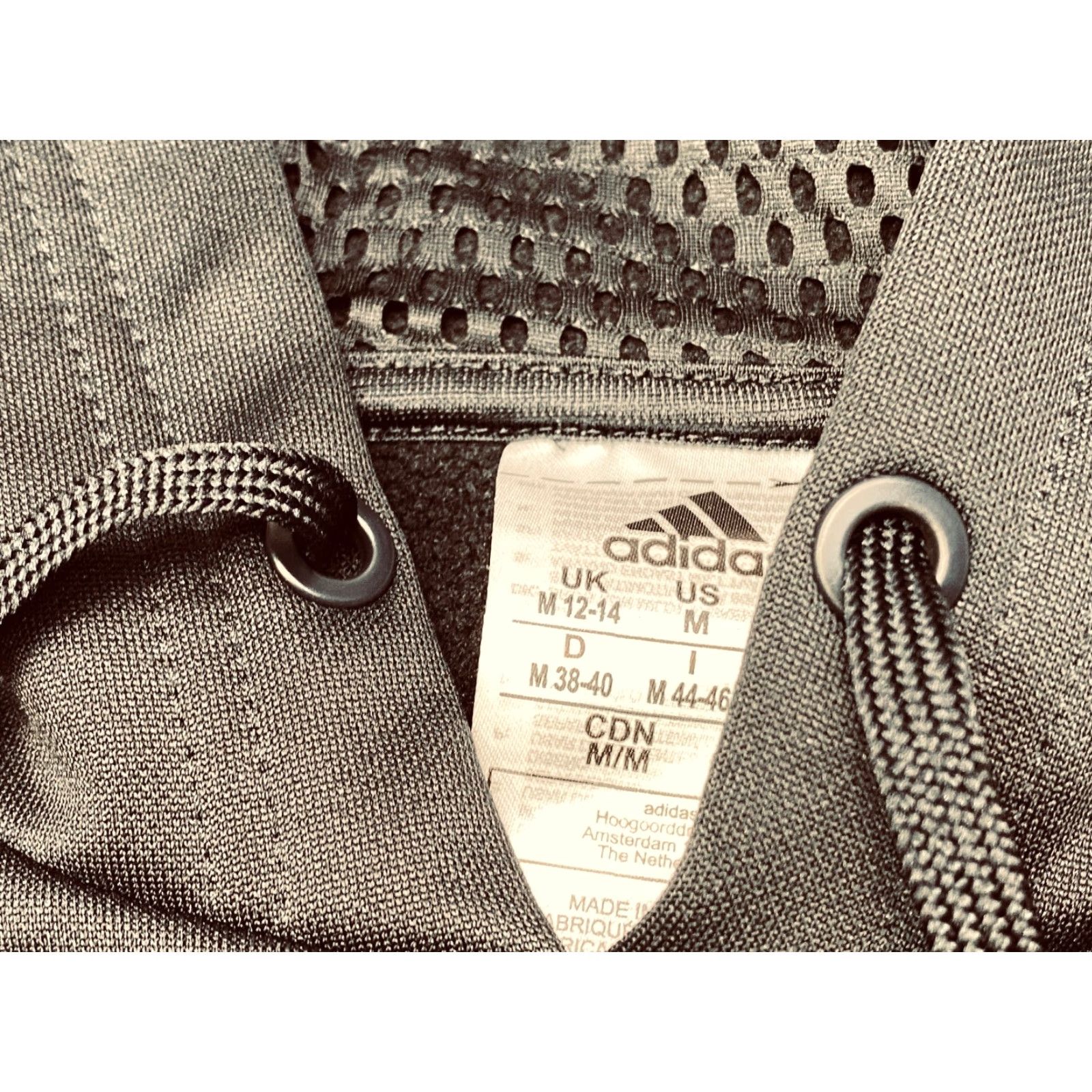 Adidas Adidas Hoodie Men's Medium Black White Stripe Pockets Fleece Lined 7527 Size US M / EU 48-50 / 2 - 7 Thumbnail