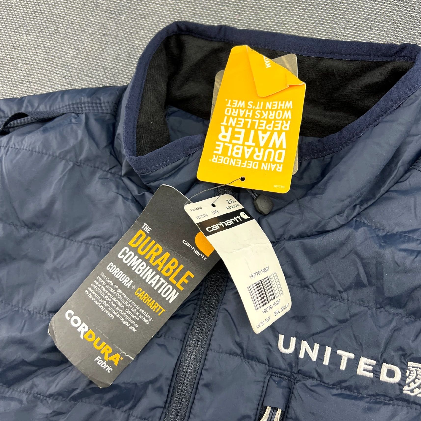 Carhartt Carhartt Rain Defender Gilliam Vest Mens 2XL Navy Blue Full Zip Shirt/Outerwear - 2XL Men Blue Full Zip Quilted Polyester Vest Size US XXL / EU 58 / 5 - 3 Thumbnail