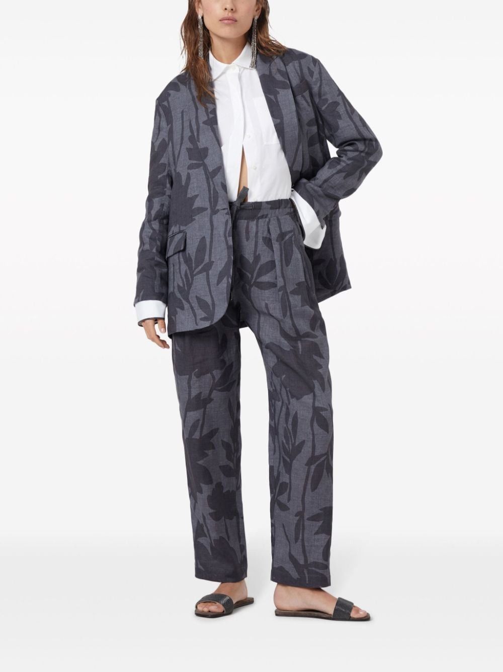 Brunello Cucinelli o1la1rc1a0425 Woven Jacket Wool in Grey/Dark Grey Size XL / US 12-14 / IT 48-50 - 6 Thumbnail