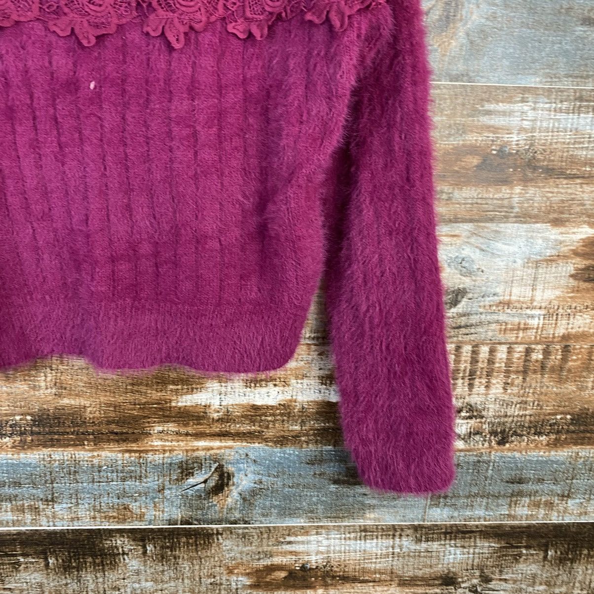 Japanese Brand DL A.G Plus Purple fur shaggy Knitwear #C1065 Size S / US 4 / IT 40 - 8 Thumbnail