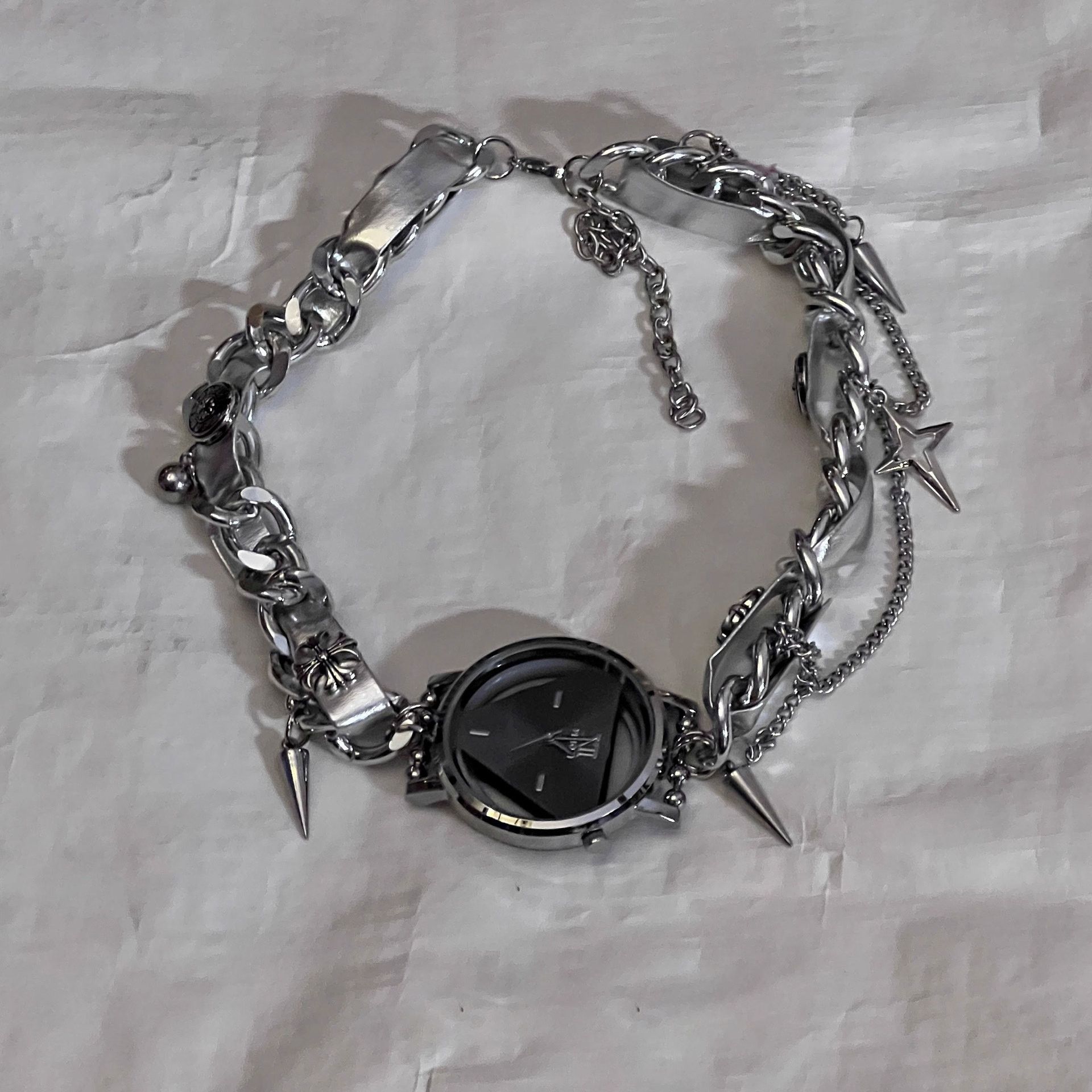 Jewelry Geometric Triangle Round Dial Necklace Size ONE SIZE - 4 Thumbnail