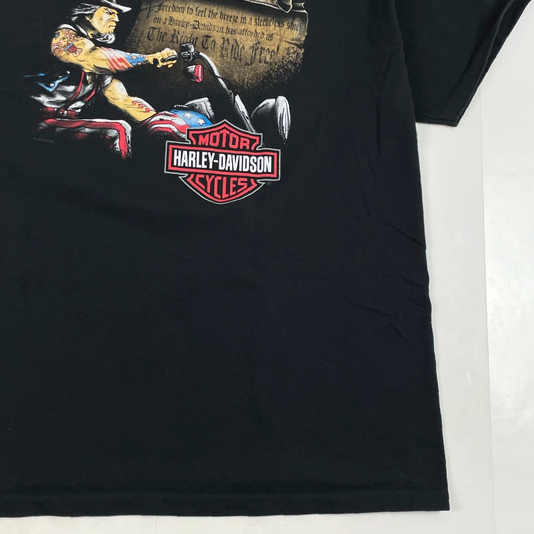 Harley Davidson VINTAGE Harley-Davidson Shirt Mens XL Black Motorcycle Abe Lincoln Constitution T-Shirt Mens Graphic Print Logo Community Style Modern TrueClassic? Size US XL / EU 56 / 4 - 4 Thumbnail