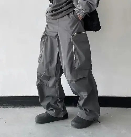 Japanese Brand × Vintage Baggy Cargo Pants Straight Casual Harajuku Y2K Style Pockets Size US 34 / EU 50 - 2 Thumbnail