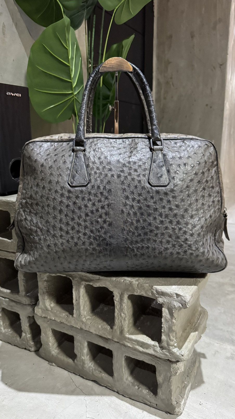 Prada Prada ostrich Briefsace Leather Bag Size ONE SIZE - 4 Thumbnail