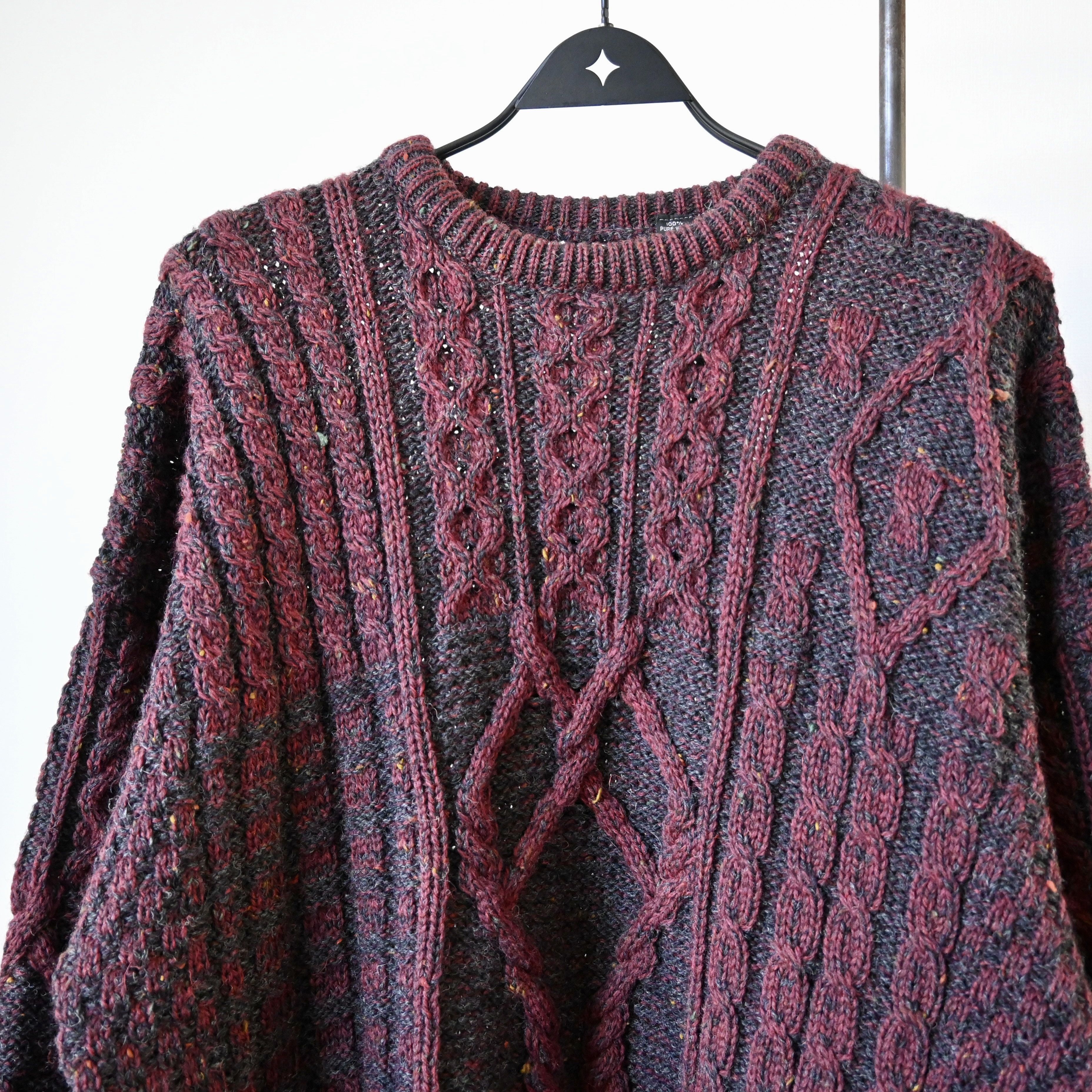 Vintage Vintage 1990s multi-aran panel knit sweater made in Ireland Size US L / EU 52-54 / 3 - 5 Thumbnail