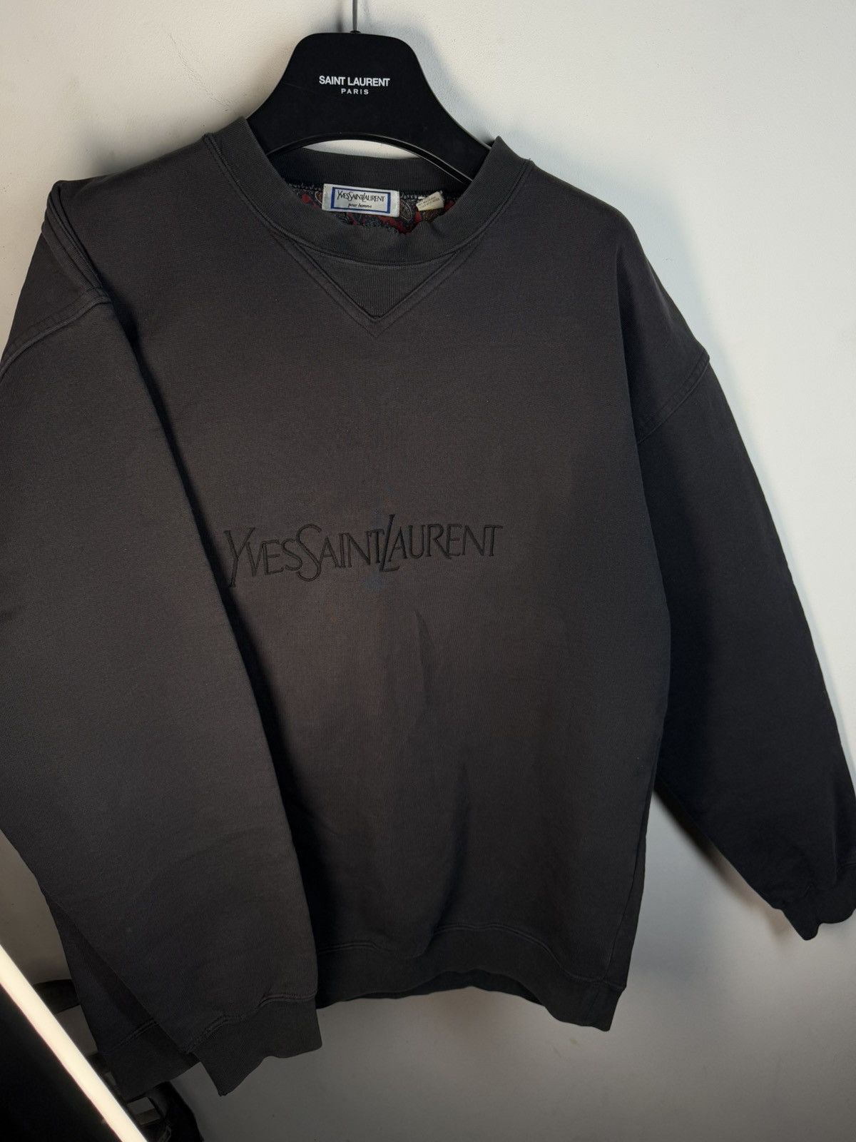 90s Big Logo YSL Sweatshirt Vintage Sweater Crewneck 90s