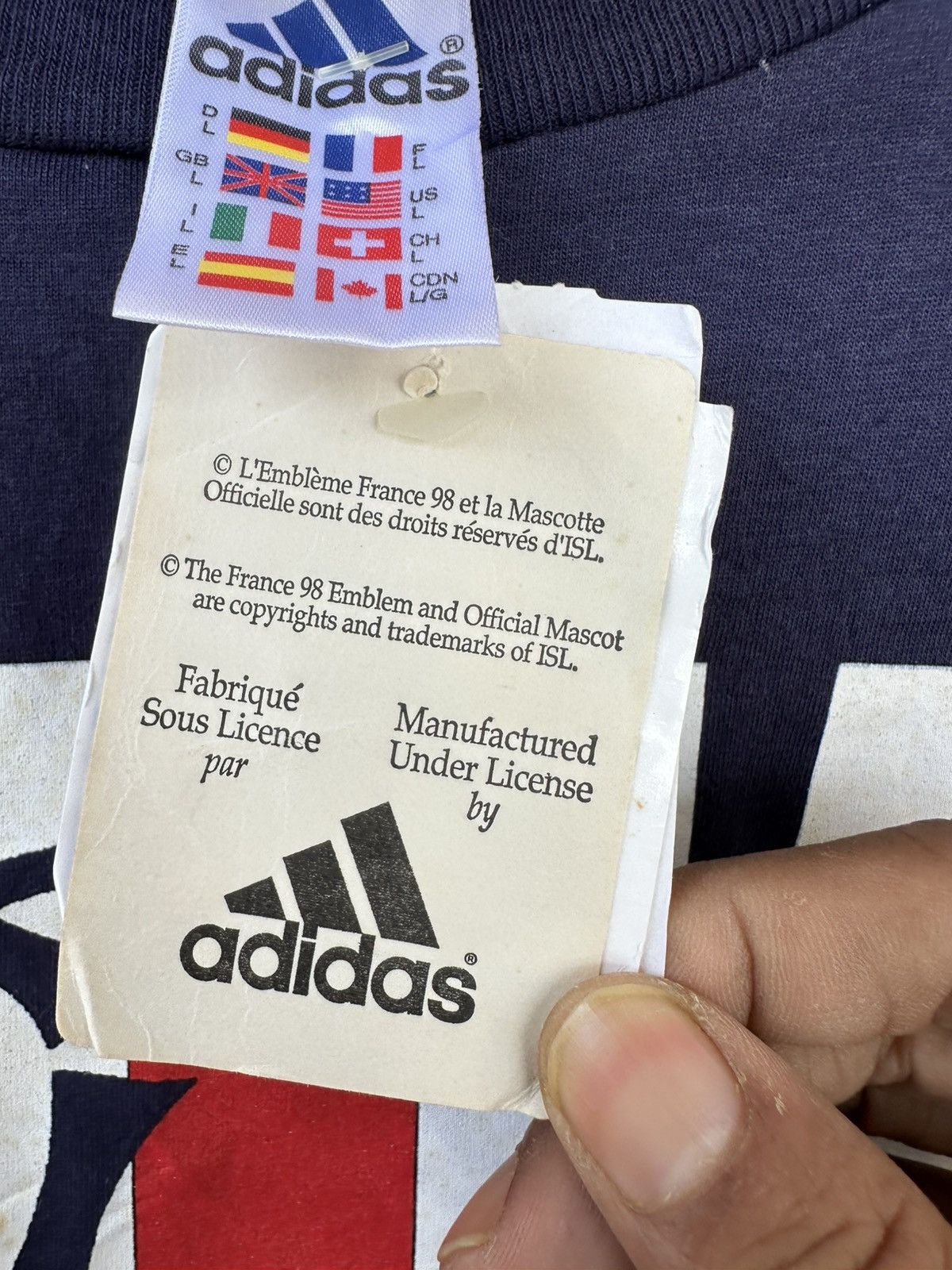 Adidas Vintage France 1998 World Cup Deadstock Tee Size US L / EU 52-54 / 3 - 6 Thumbnail